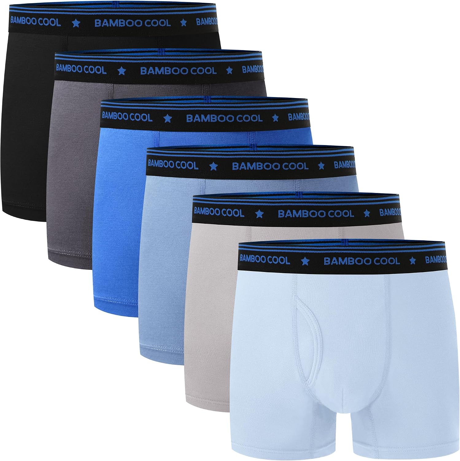 Detalle de BAMBOO COOL Boys’ Boxer Briefs, 6-Pack, Bamboo Viscose, Moisture-Wicking
