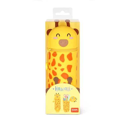 Detalle de Legami Kawaii Astuccio 2 in 1 in Morbido Silicone – Giraffa, Portapenne da Tavolo