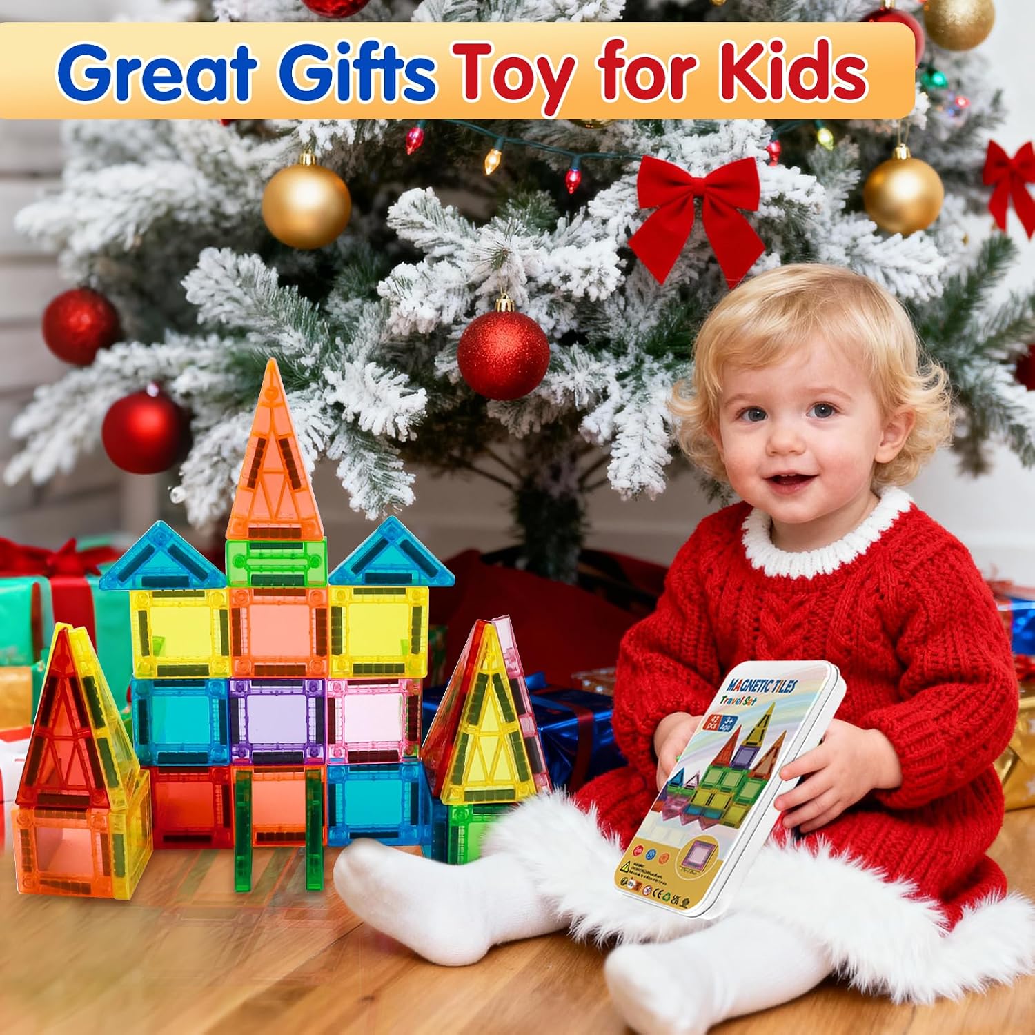 Thumbnail 6 de Mini Magnetic Tiles Travel Set 42PCS: Compact, Educational Magnetic Building Blocks for 3+ Kids