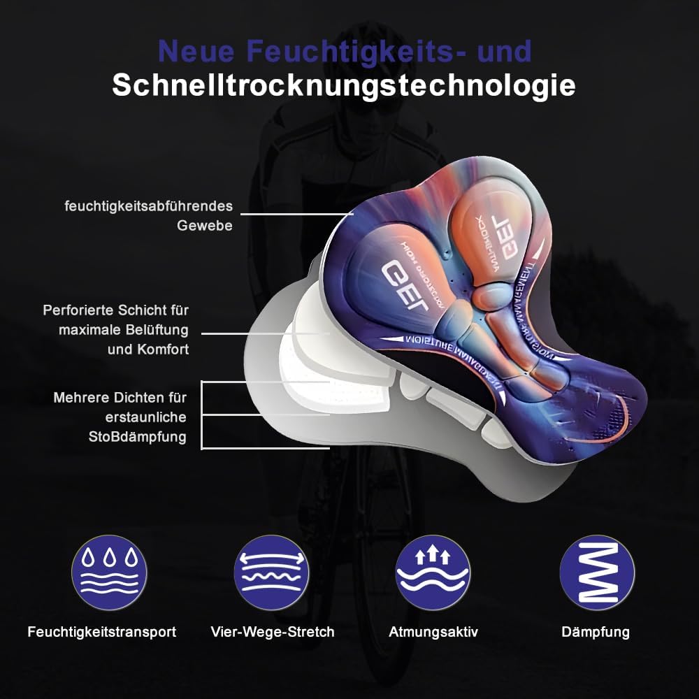 Thumbnail 4 de Ulhnei Fahrradhose Herren Radunterhose 5D Gepolstert – atmungsaktiv, schnell trocknend
