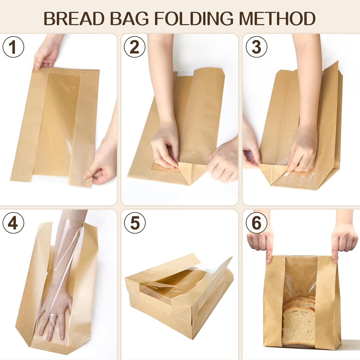 Thumbnail 6 de Tripho 100 Pcs Bread Bags with Clear Window and 120 Stickers for Homemade Bread
