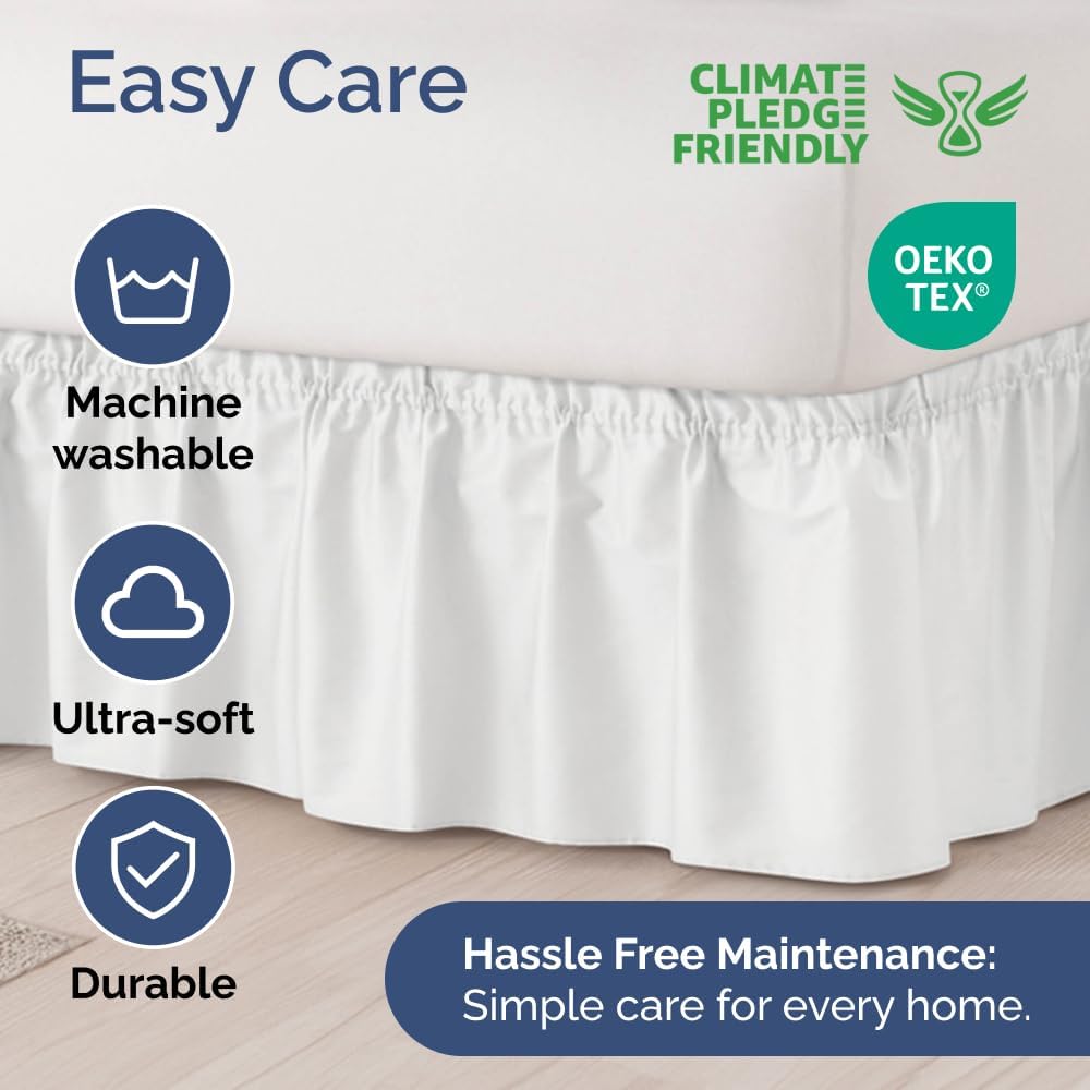 Thumbnail 5 de Wrap Around Dust Ruffle Bed Skirt 12" drop