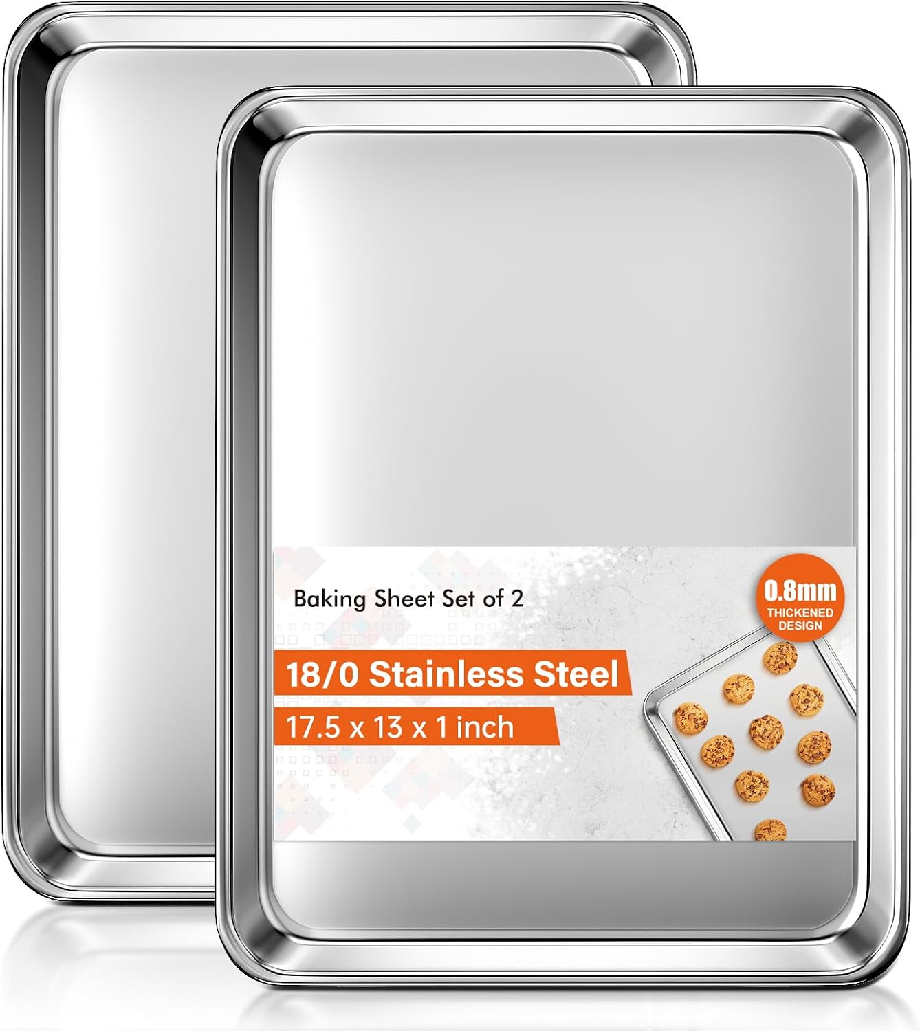 Detalle de 2-Pack Commercial Grade Stainless Steel Baking Sheets