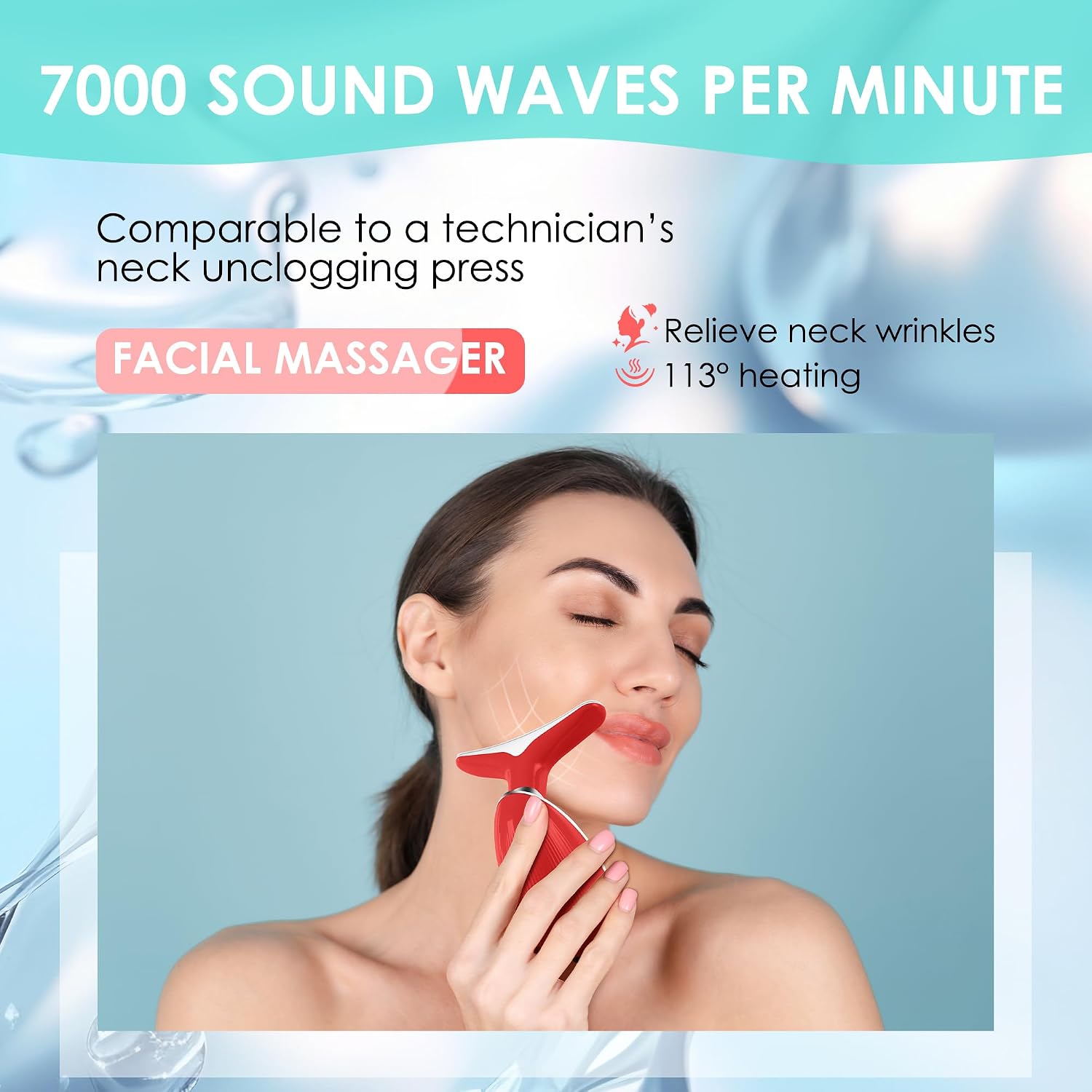 Detalle de Doset Facial Massager with Red Light, Curved Arc Head and 3 Modes