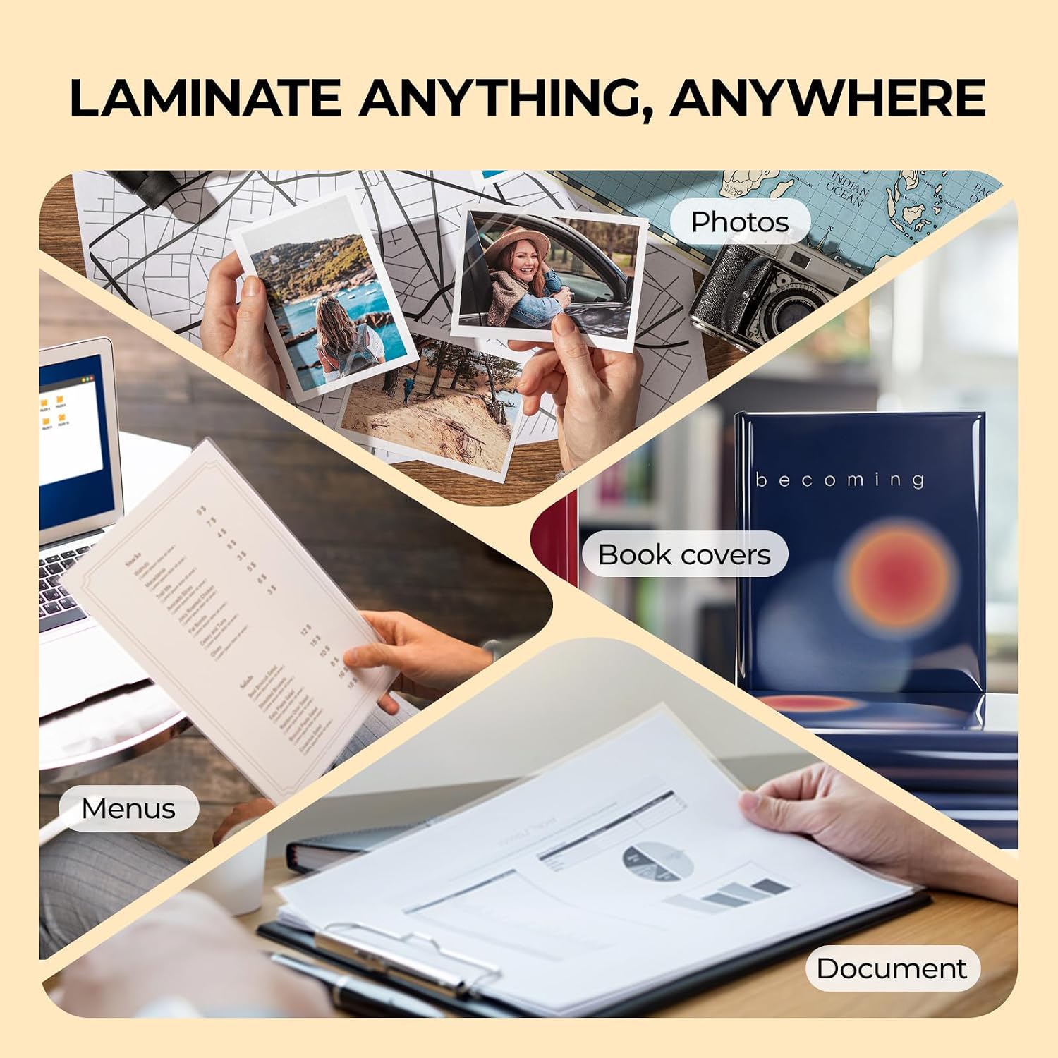 Thumbnail 5 de HTVRONT Self-Adhesive Laminating Sheets, 50 Pack, 9" x 12", 4 mil