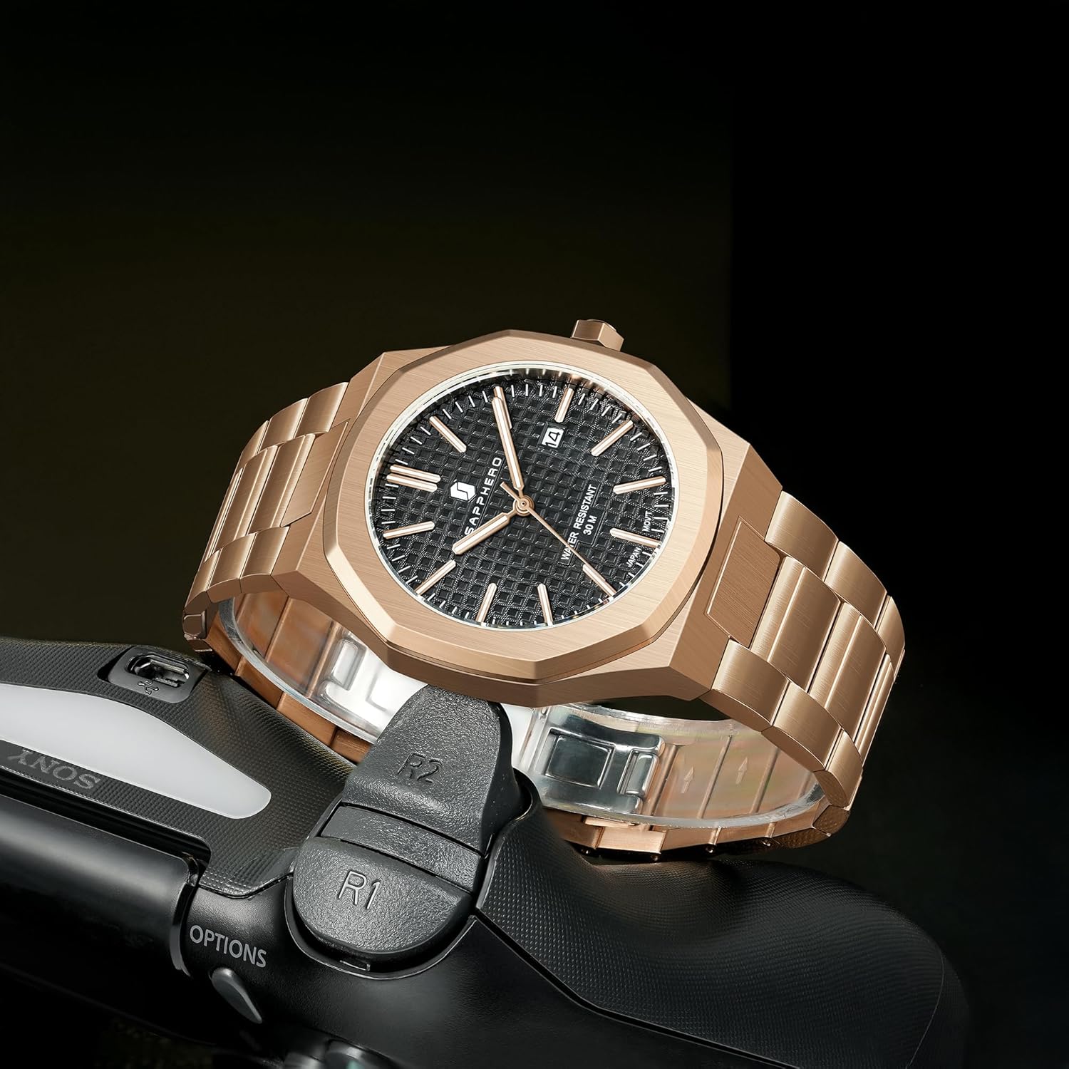 Thumbnail 4 de SAPPHERO Herrenuhr Quarzwerk Edelstahl – 42 mm, 50 m Wasserdicht, Datum