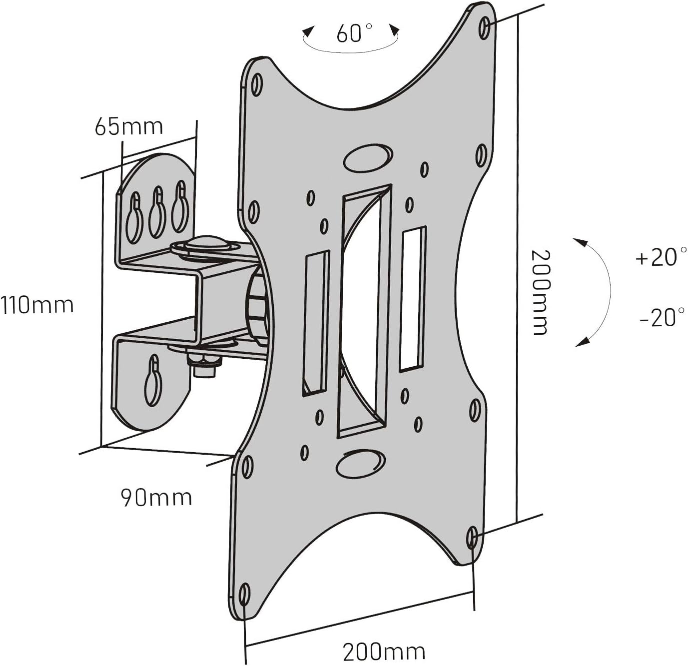 Thumbnail 1 de SCHWAIGER LWH030 011 TV-Wandhalterung – 58–107 cm, 30 kg, Schwenkbar mit 1 Gelenk, schwarz