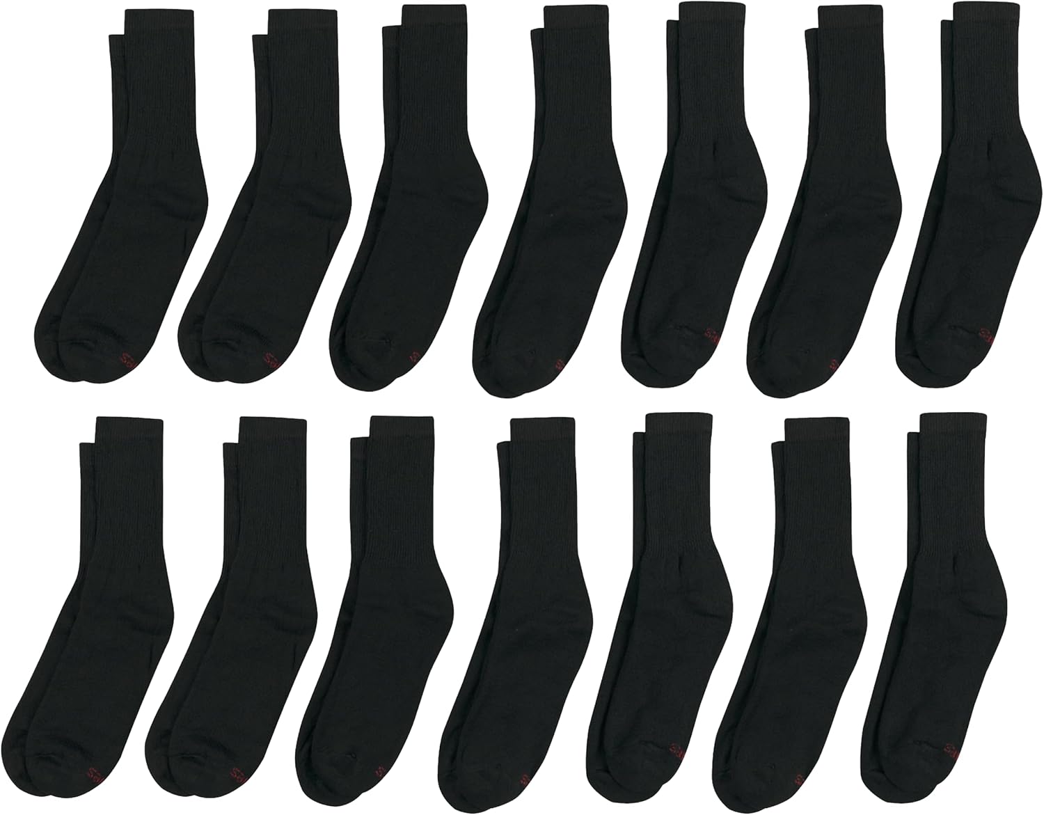 Detalle 2 de Hanes Men’s Double-Strength Crew Socks (White/Black) — Moisture-Wicking, Cushioned & Anti-Odor