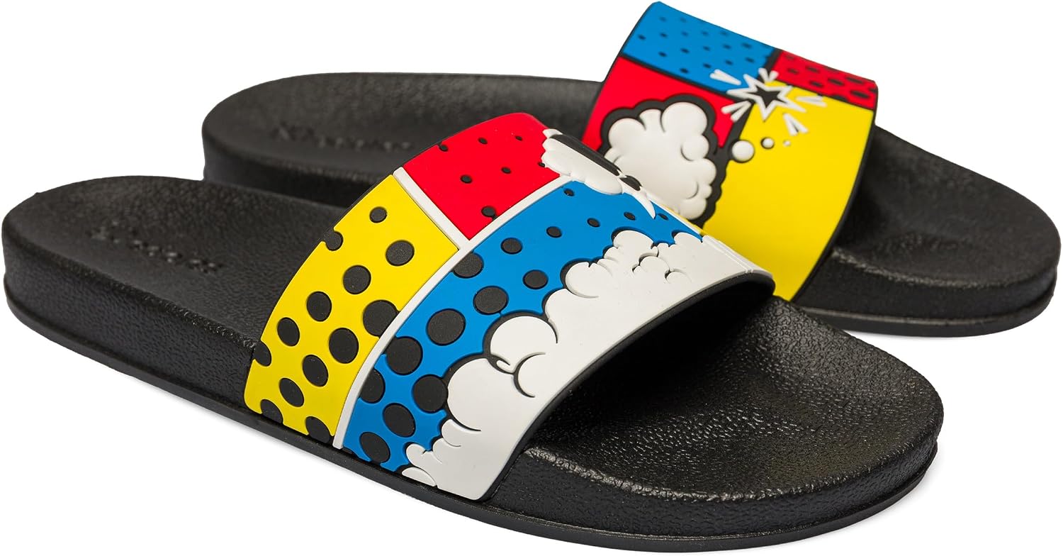 Detalle 2 de Dedoles Badeschuhe & Hausschuhe für Damen, Herren und Kinder – bunte Badesandalen mit lustigen Motiven