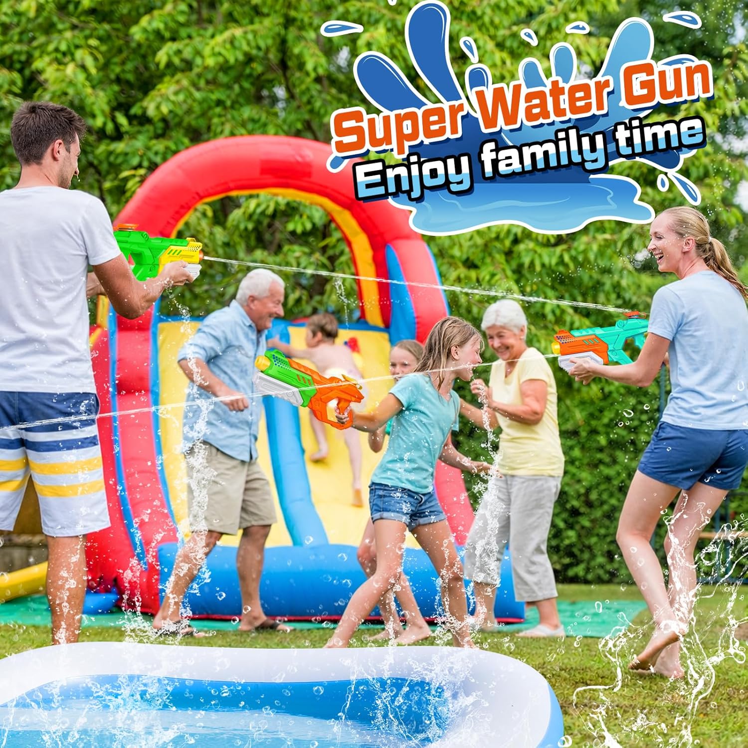 Thumbnail 6 de Quanquer 600cc Water Guns 4-Pack: Long-Range Soaker Blasters for Kids and Adults