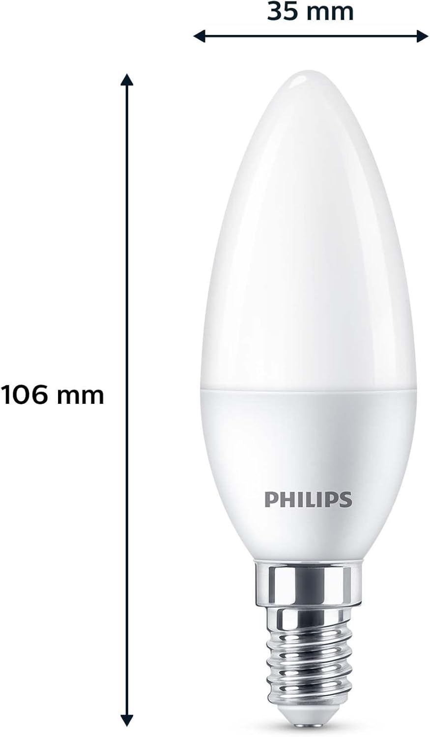 Thumbnail 2 de Philips LED E14 Candela – confezione da 6 lampadine, equivalente a 40 W, luce bianca calda 2700K