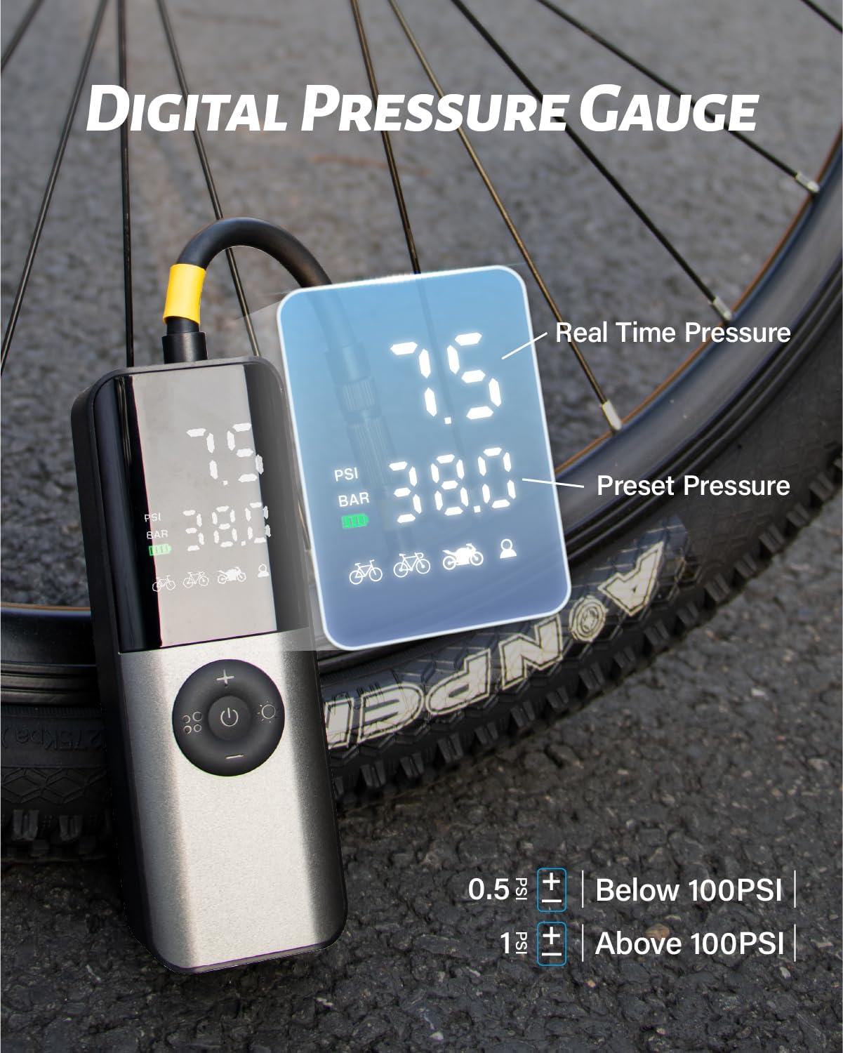 Thumbnail 2 de GPUTEK Electric Bike Pump 150Psi