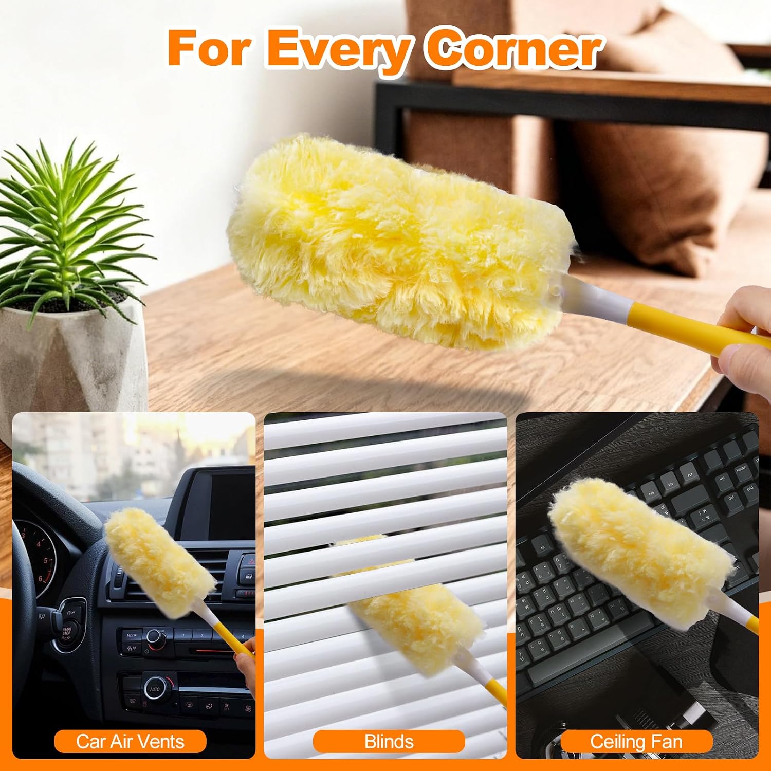 Detalle de Haultery 50-Count Heavy-Duty Microfiber Duster Refills, Unscented, 360°