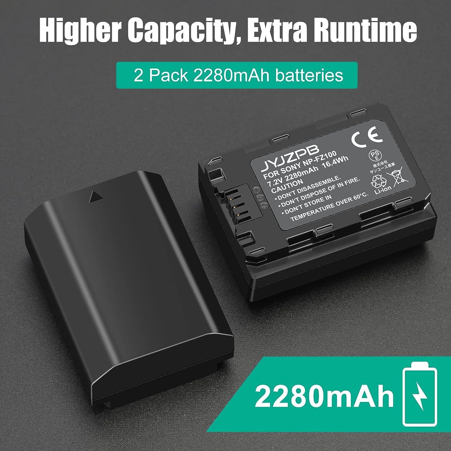 Detalle 2 de JYJZPB NP-FZ100 Replacement Battery Pack