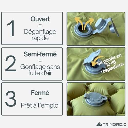 Thumbnail 10 de TRINORDIC Tapis de Camping Gonflable Ultraléger avec Oreiller — Confort et simplicité pour vos aventures