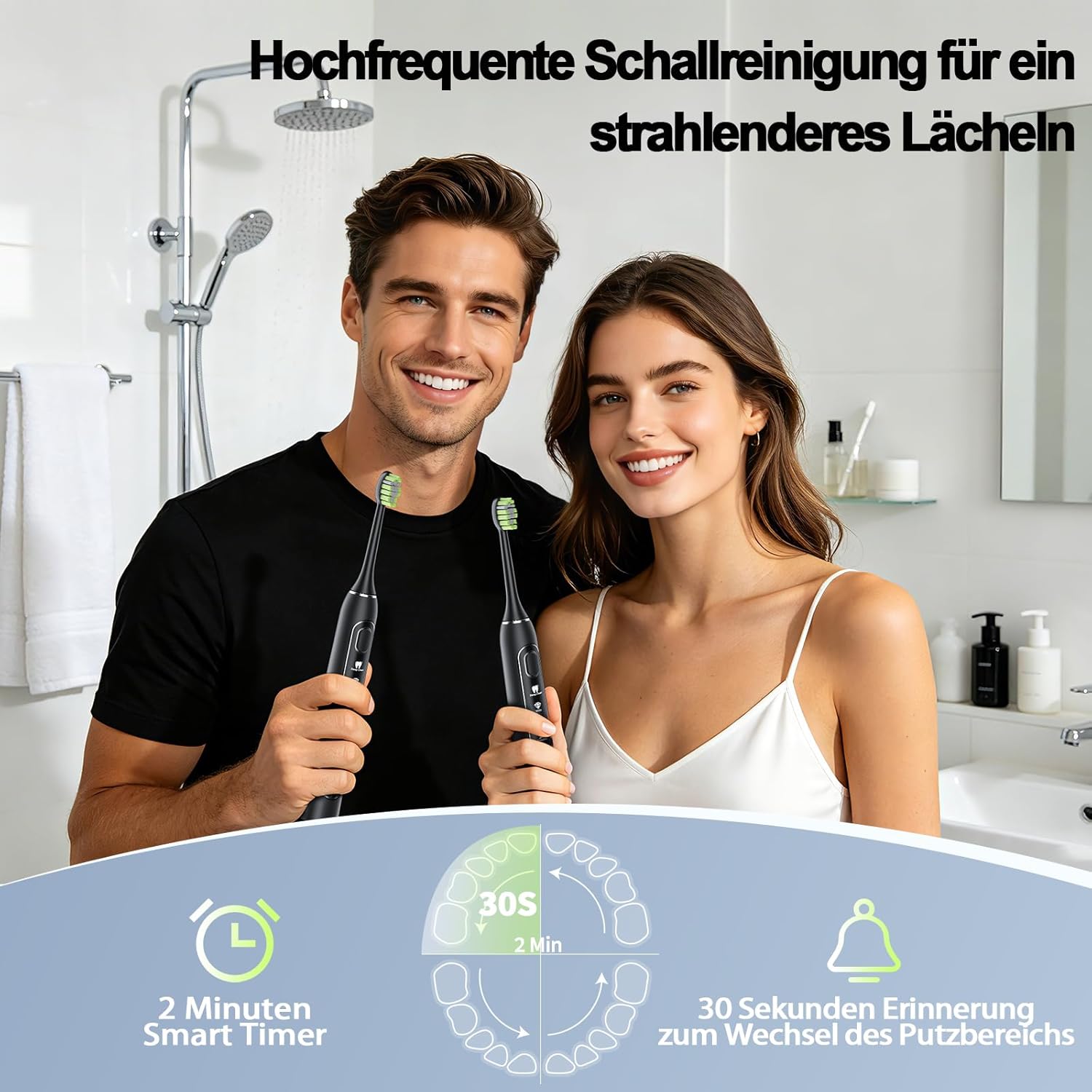 Thumbnail 6 de OasiSmile Y06 Schallzahnbürste 2026 – 42.000 VPM, 5 Modi, IPX7, 6 Bürstenköpfe und 100 Tage Akku