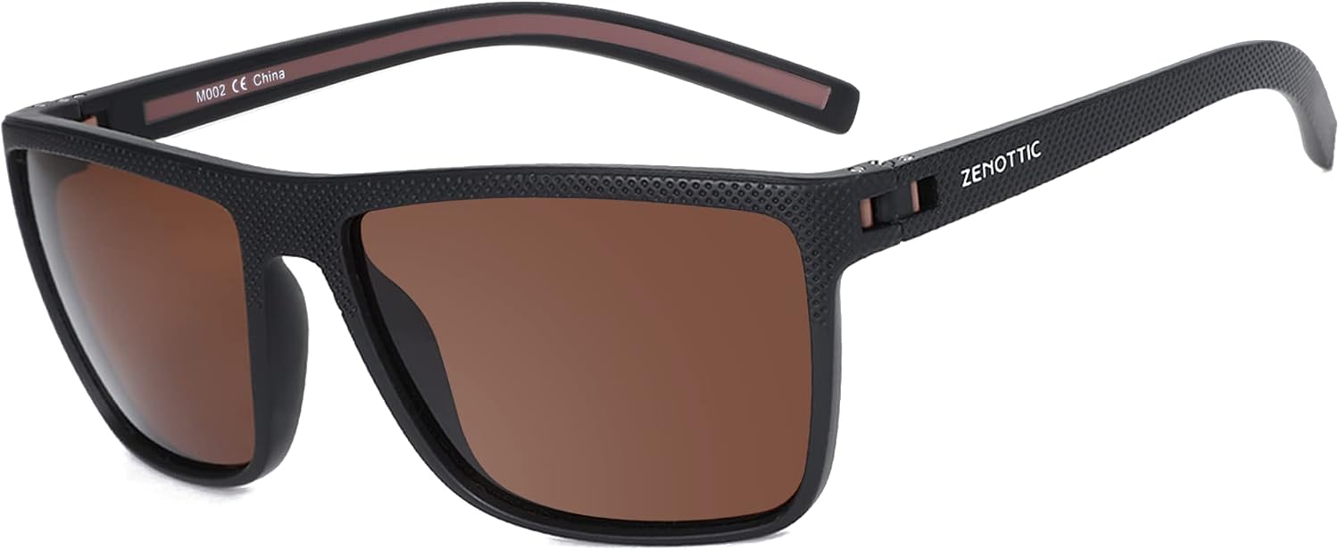 Detalle de ZENOTTIC Occhiali da sole polarizzati uomo con lenti UV400 e montatura TR90, design quadrato