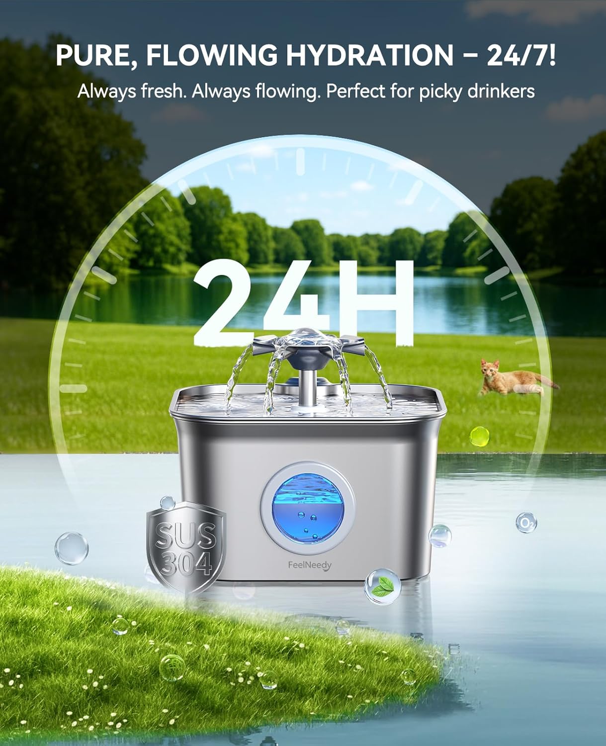 Thumbnail 2 de FEELNEEDY 2.8L cat water fountain