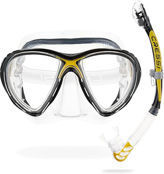 CRESSI Big Eyes EVO - Máscara y Tubo para Buceo y Esnórquel 🌊