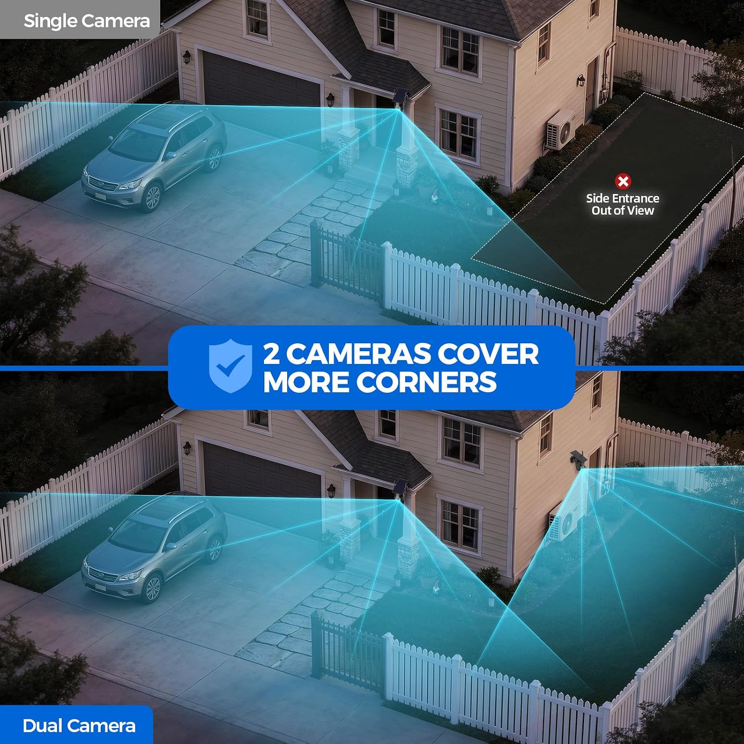 Detalle 2 de LITYMOL 2K 360° Wireless Outdoor Security Cameras (Solar, 2-Way Audio, AI Detection)