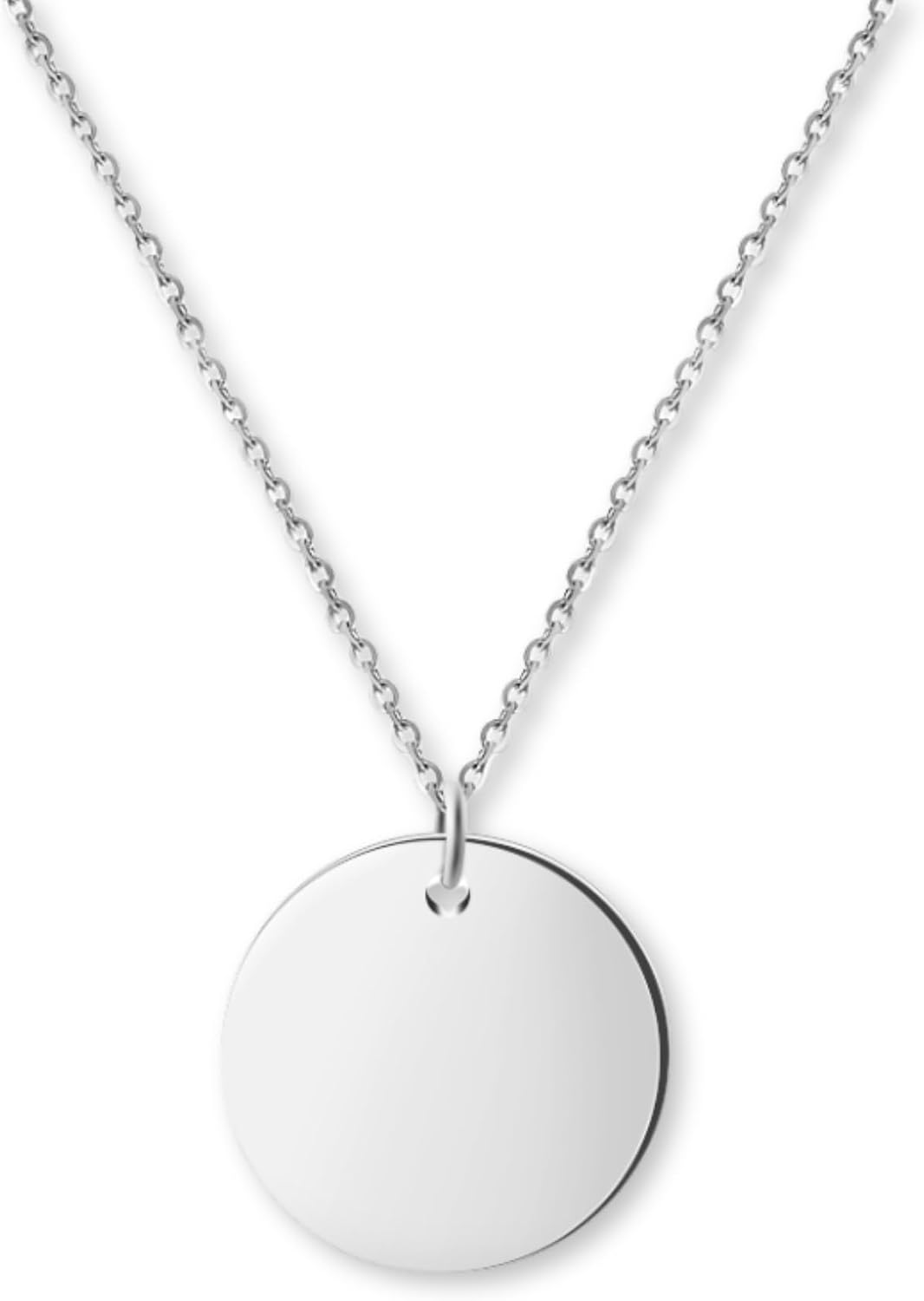 Detalle de GD GOOD.designs Damen-Halskette mit Coin-Anhänger – wasserfest aus Edelstahl, mit Kreis-Design in Gold, Silber oder Roségold