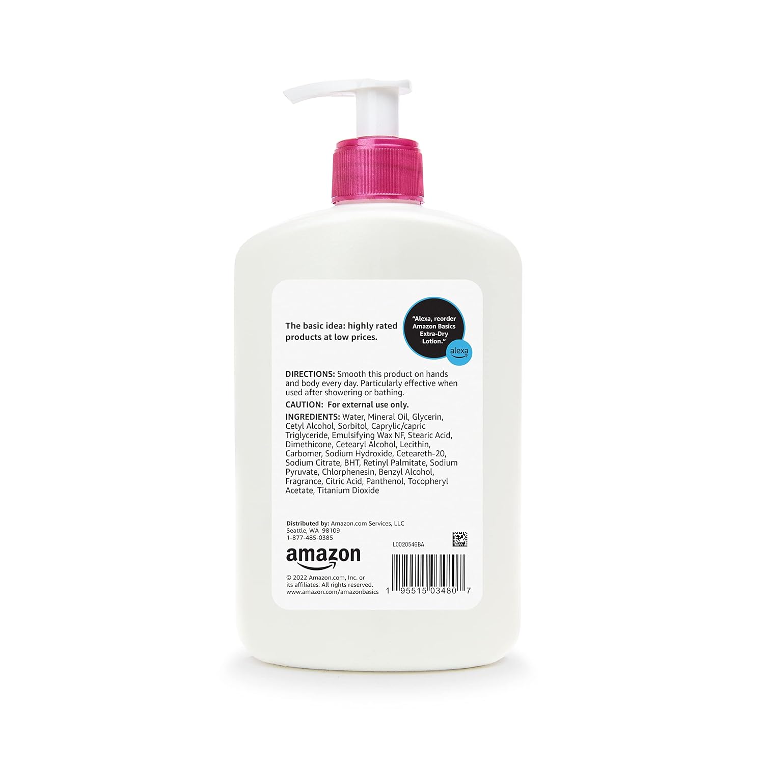 Detalle 2 de Amazon Basics Non-Greasy Body Moisturizer Lotion for Extra-Dry Skin with Vitamins B5 & E (16 fl oz, 4-Pack) Review