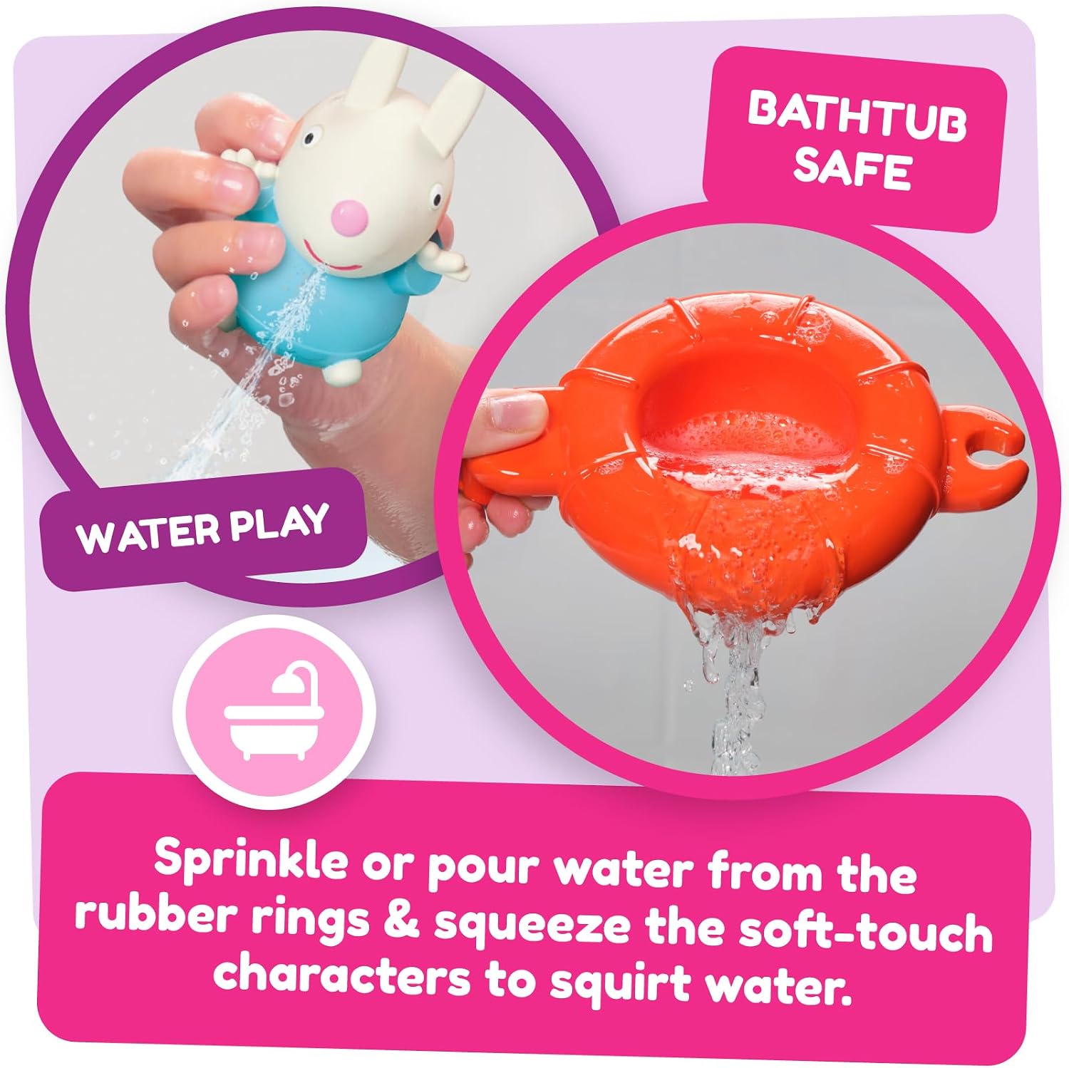 Detalle de Tomy Toomies Pool Party de Peppa – 5 bouées à anneau et 5 figurines