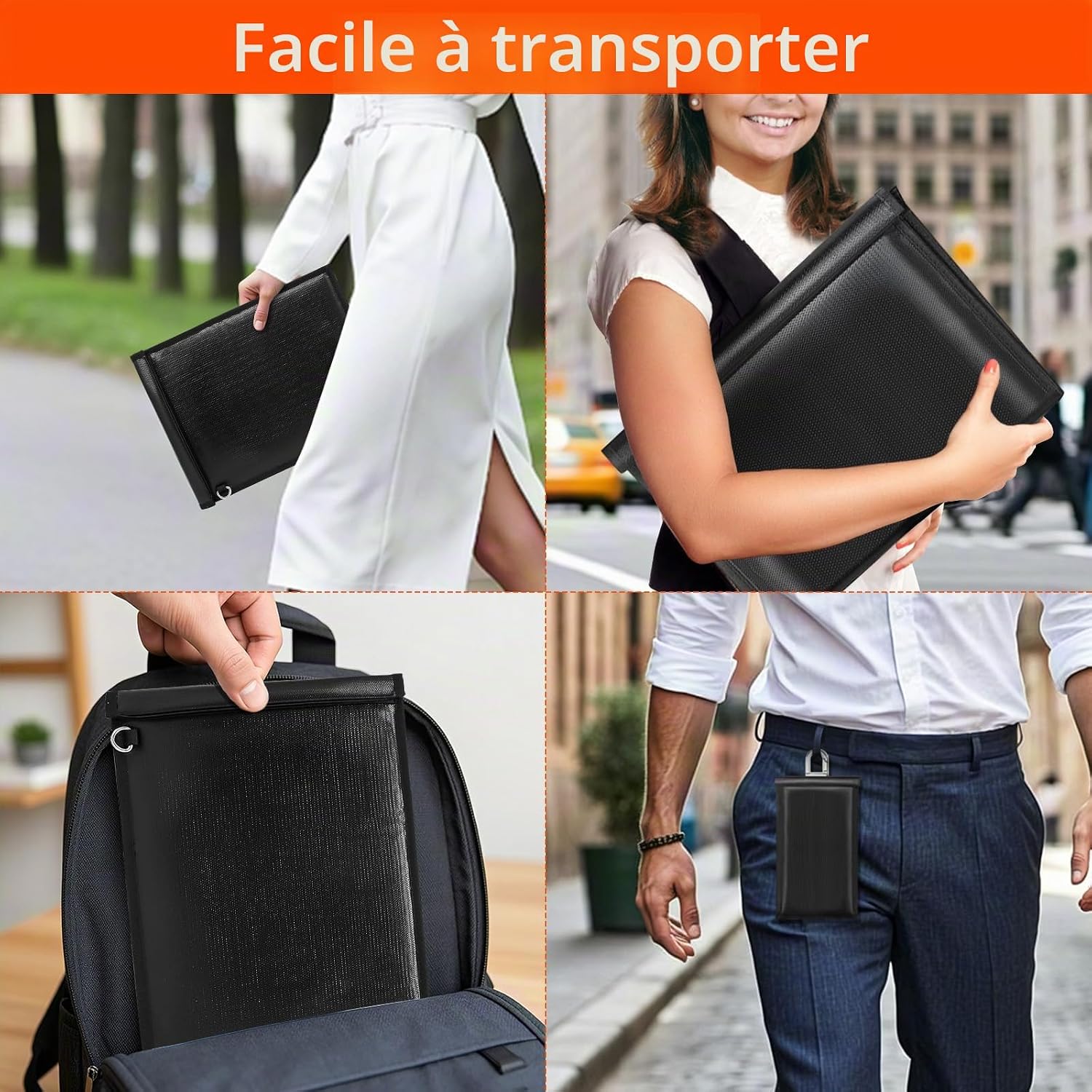 Thumbnail 6 de Inaepeak Sacs Faraday grande cage Faraday antivol – protection RFID/EMP pour téléphones, ordinateurs et clés