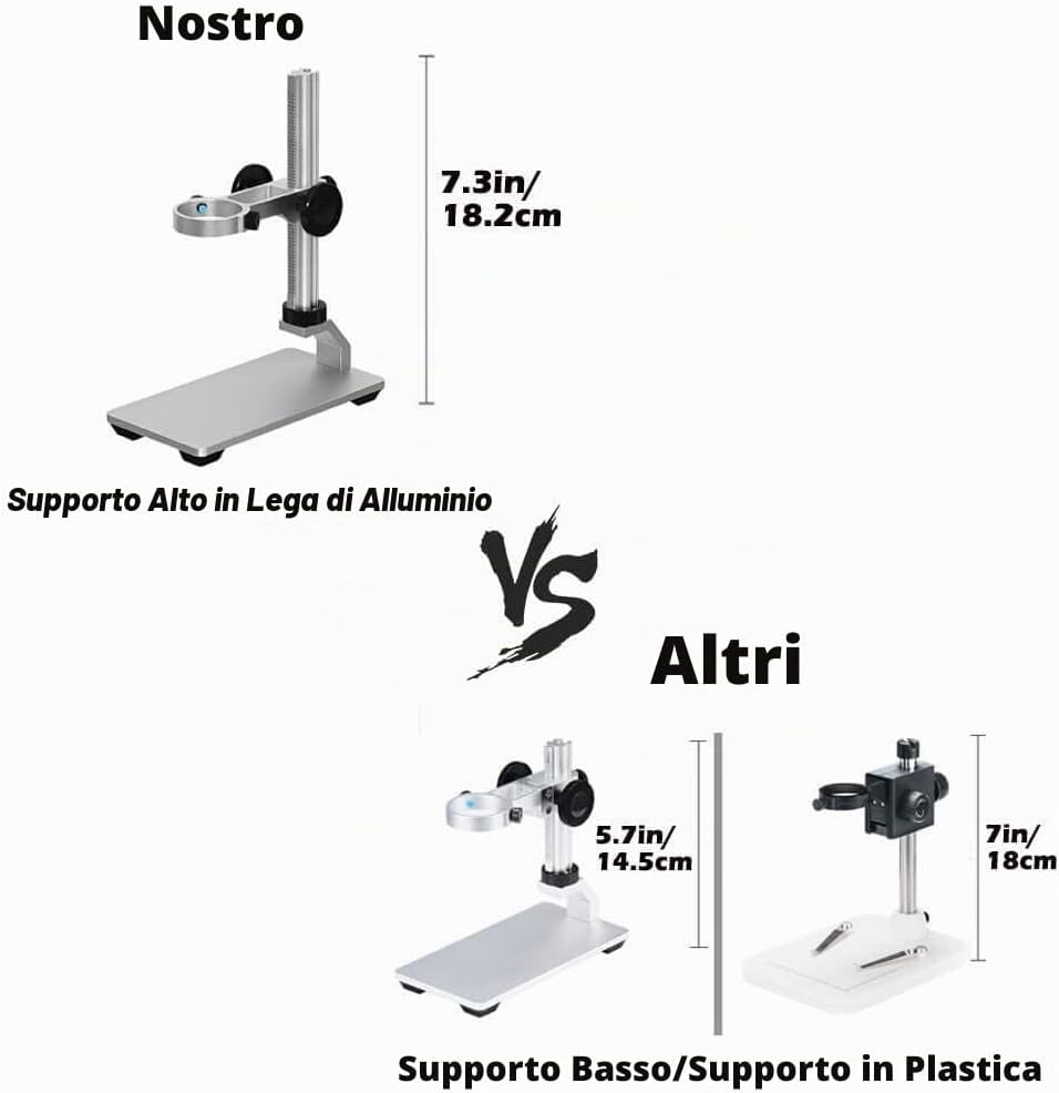 Thumbnail 1 de Ninyoon Supporto Universale per Microscopio: supporto stabile in lega di alluminio per foto/camera USB/WiFi, diametro massimo 3,5 cm