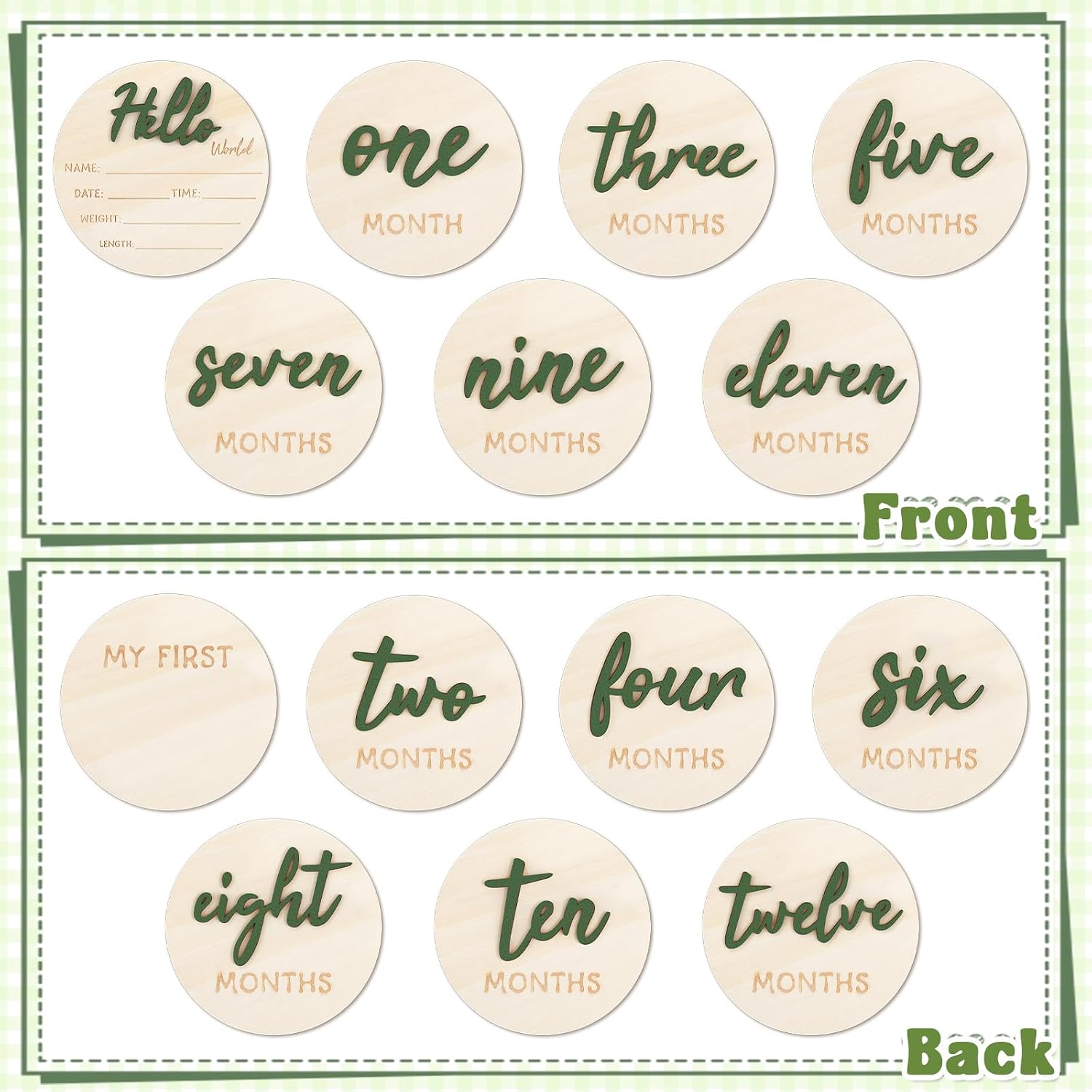 Detalle de Wooden Baby Milestone Signs
