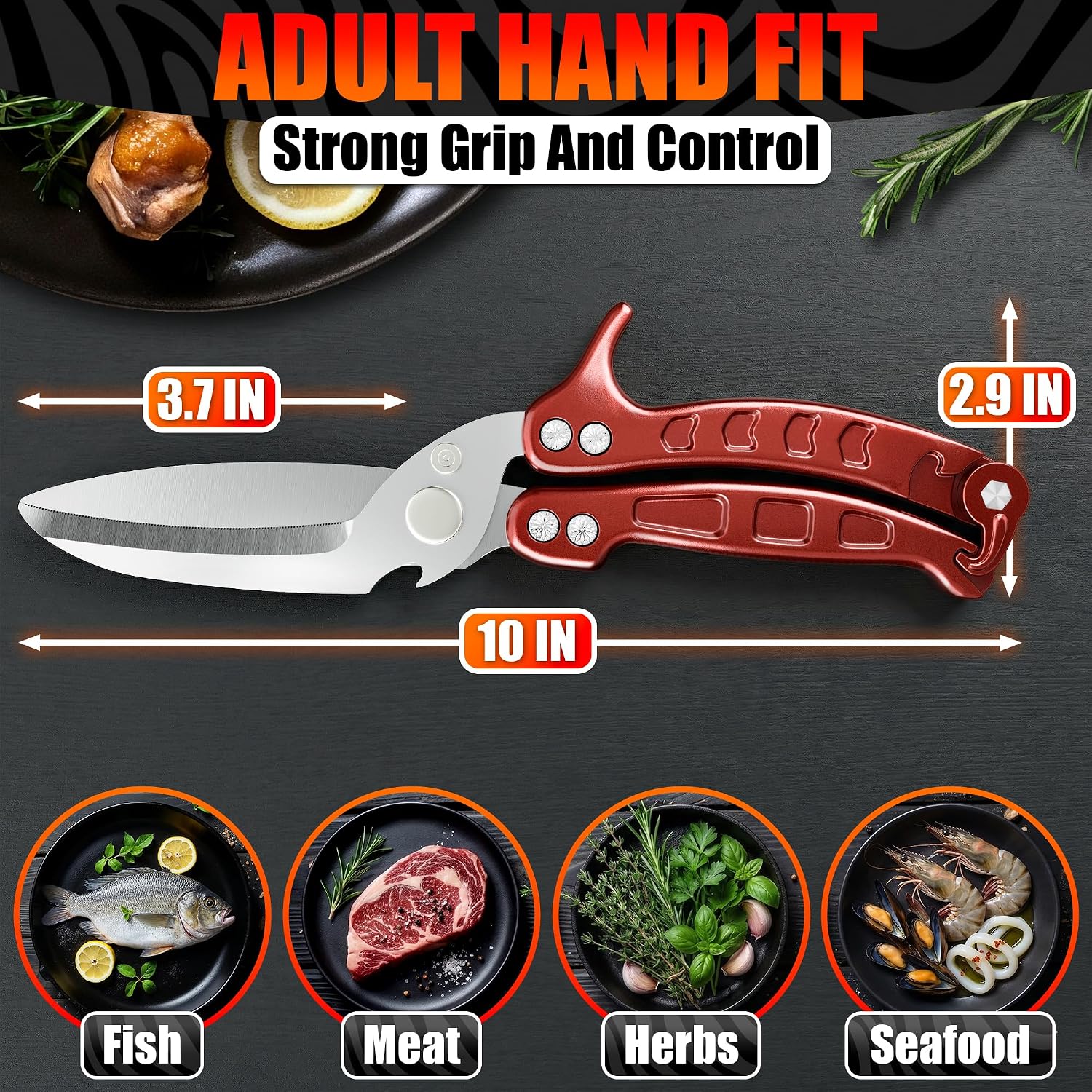 Detalle 2 de Poultry Shears with 3Cr14 Steel Blades