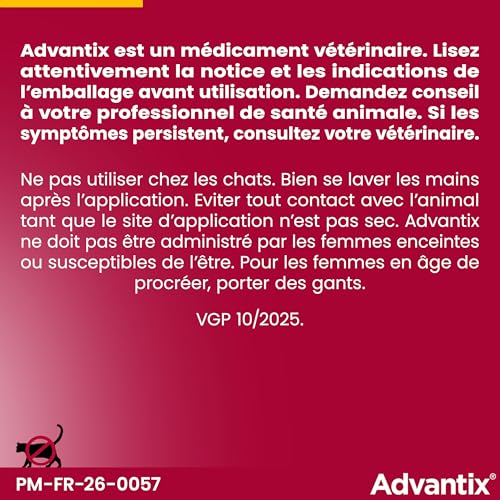 Thumbnail 7 de Advantix Chien Moyen (10–25 kg) – Pipettes antiparasitaires à action large, 6 parasites, 4 semaines de protection