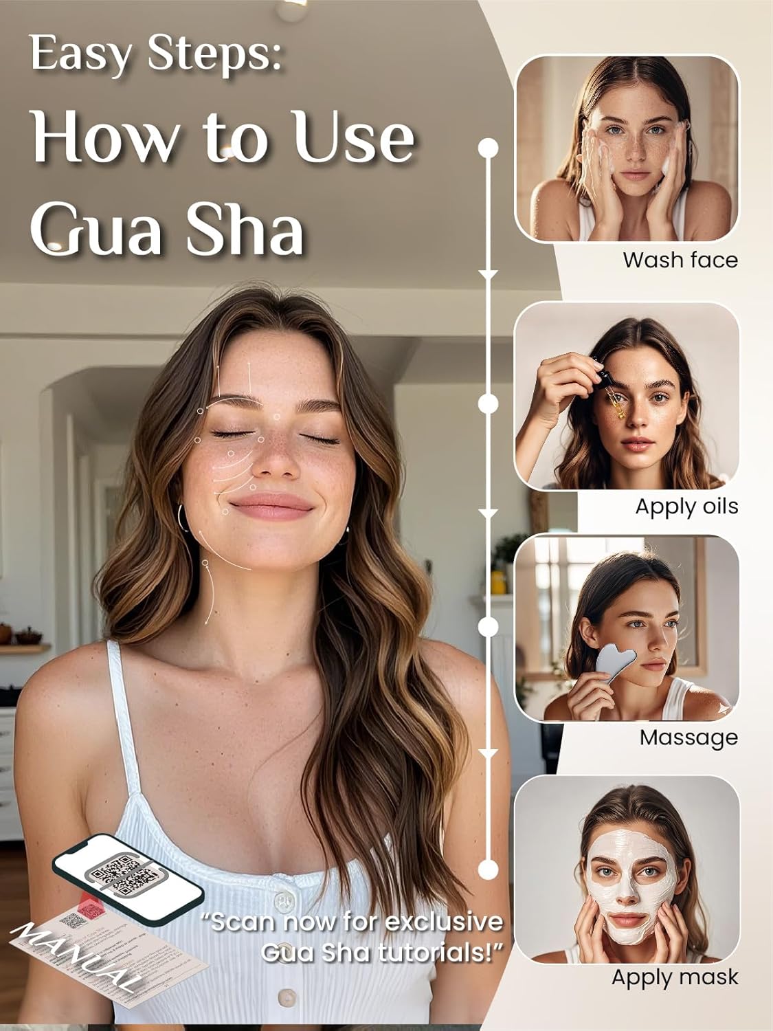 Detalle de Rena Chris Terahertz Gua Sha Stein