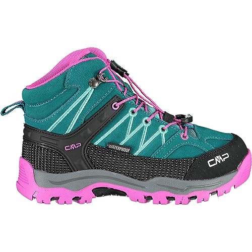 Detalle de CMP Kids Rigel Mid Trekking Shoes Wp: Scarpe da trekking unisex per bambini e ragazzi in Lake Pink Fluo 37 EU