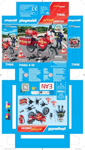 Thumbnail 8 de Playmobil 71466 Pompier et Moto - Action Hereos