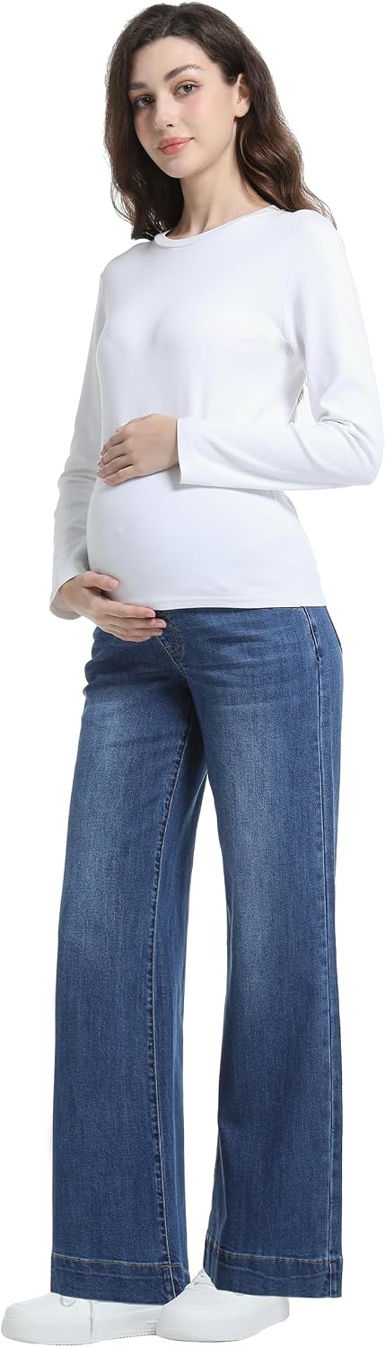 Thumbnail 6 de CFRTMTBB Maternity Wide-Leg Jeans with Over-the-Belly Support