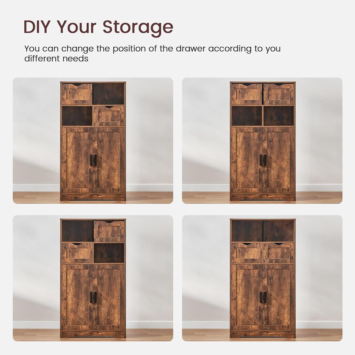 Thumbnail 6 de IWELL Bathroom Storage Cabinet with 2 Drawers