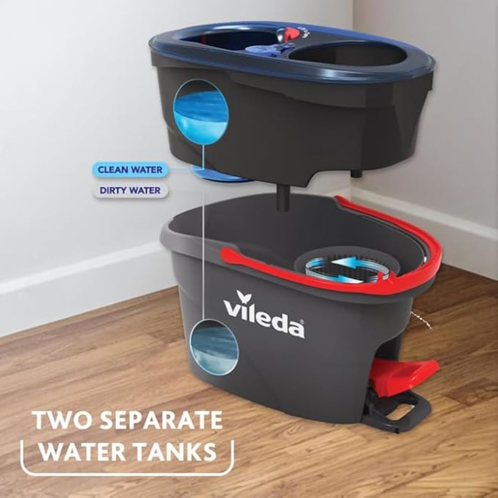 Thumbnail 1 de Vileda H2PrO Spin Mop System: Dual-Chamber Cleaning with 6L of Clean Water