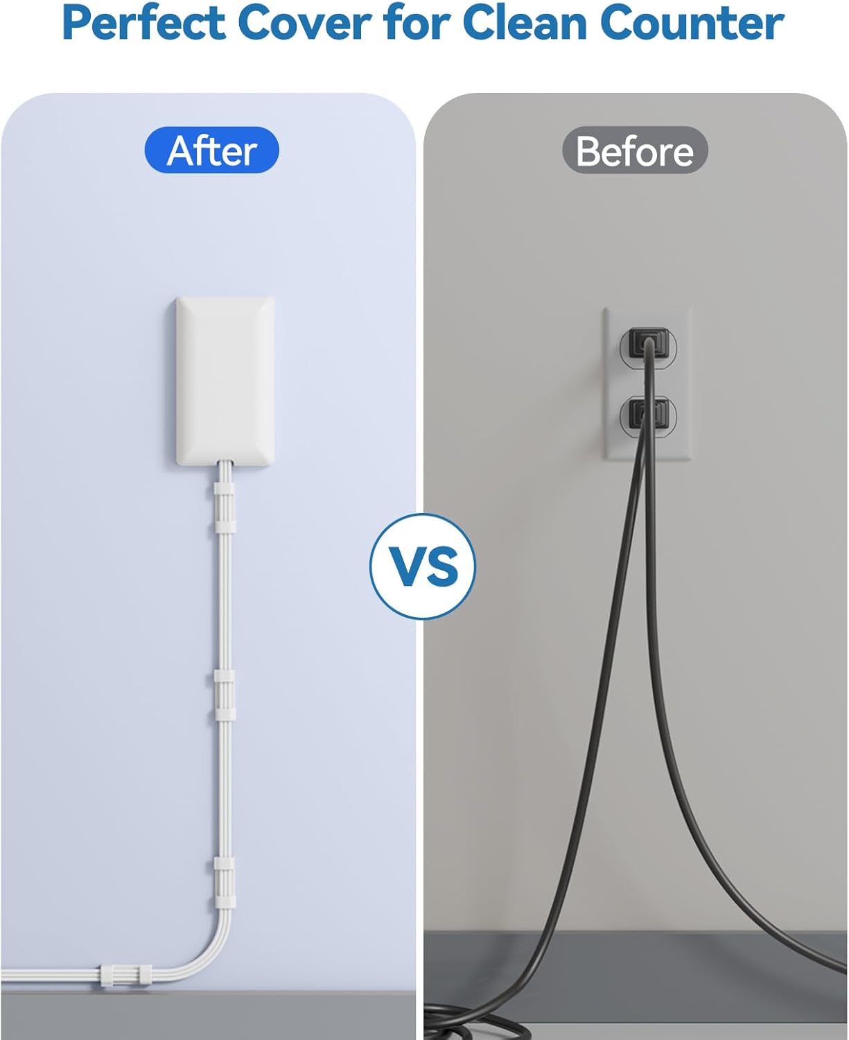 Detalle 2 de kakahigh 803 Flat Extension Cord with Outlet Cover, 12 Outlets and 6 USB Ports