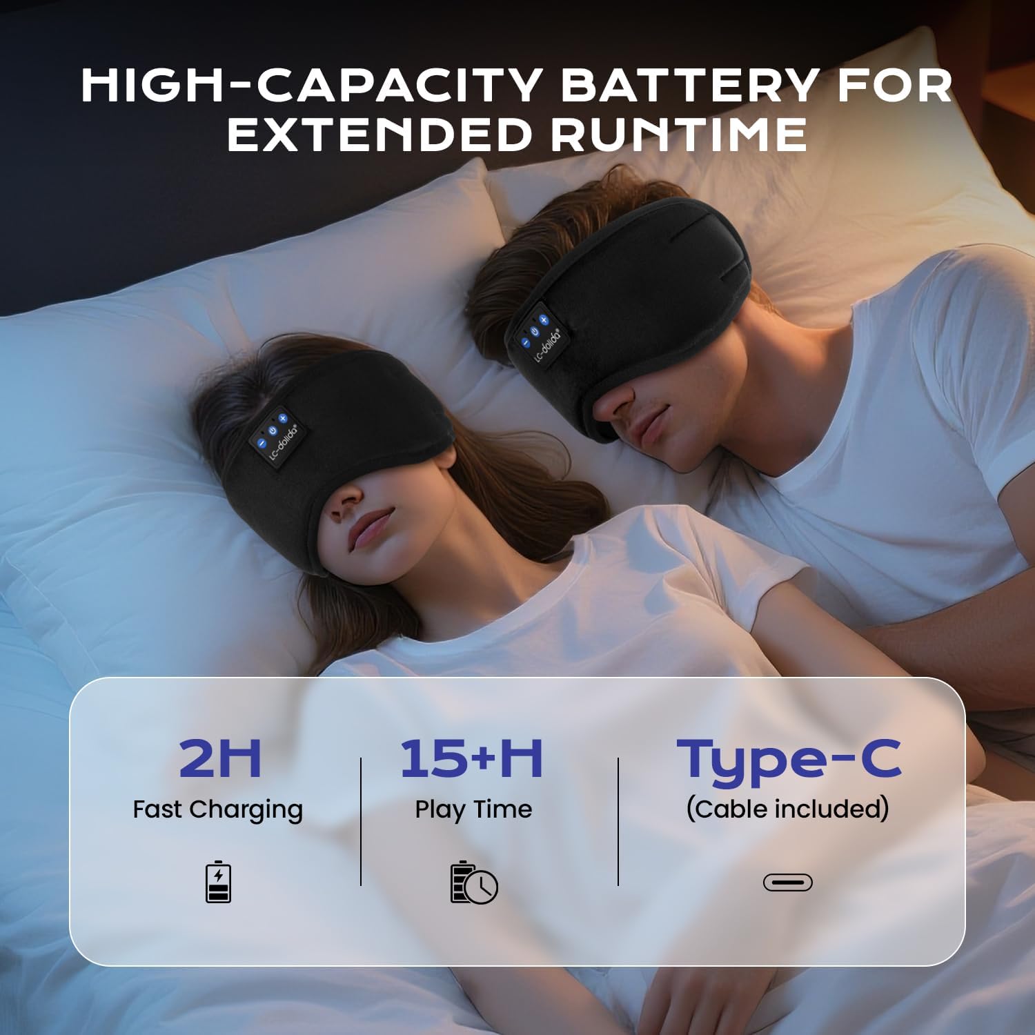 Thumbnail 2 de LC-dolida Sleep Mask with Bluetooth Headphones for Side Sleepers