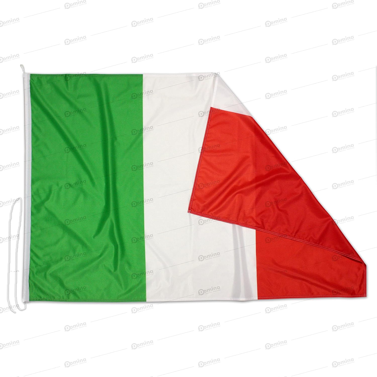 Detalle 2 de Bandiera Italia 150x100 cm in tessuto nautico 115 g/m² con cordino e doppia cucitura perimetrale