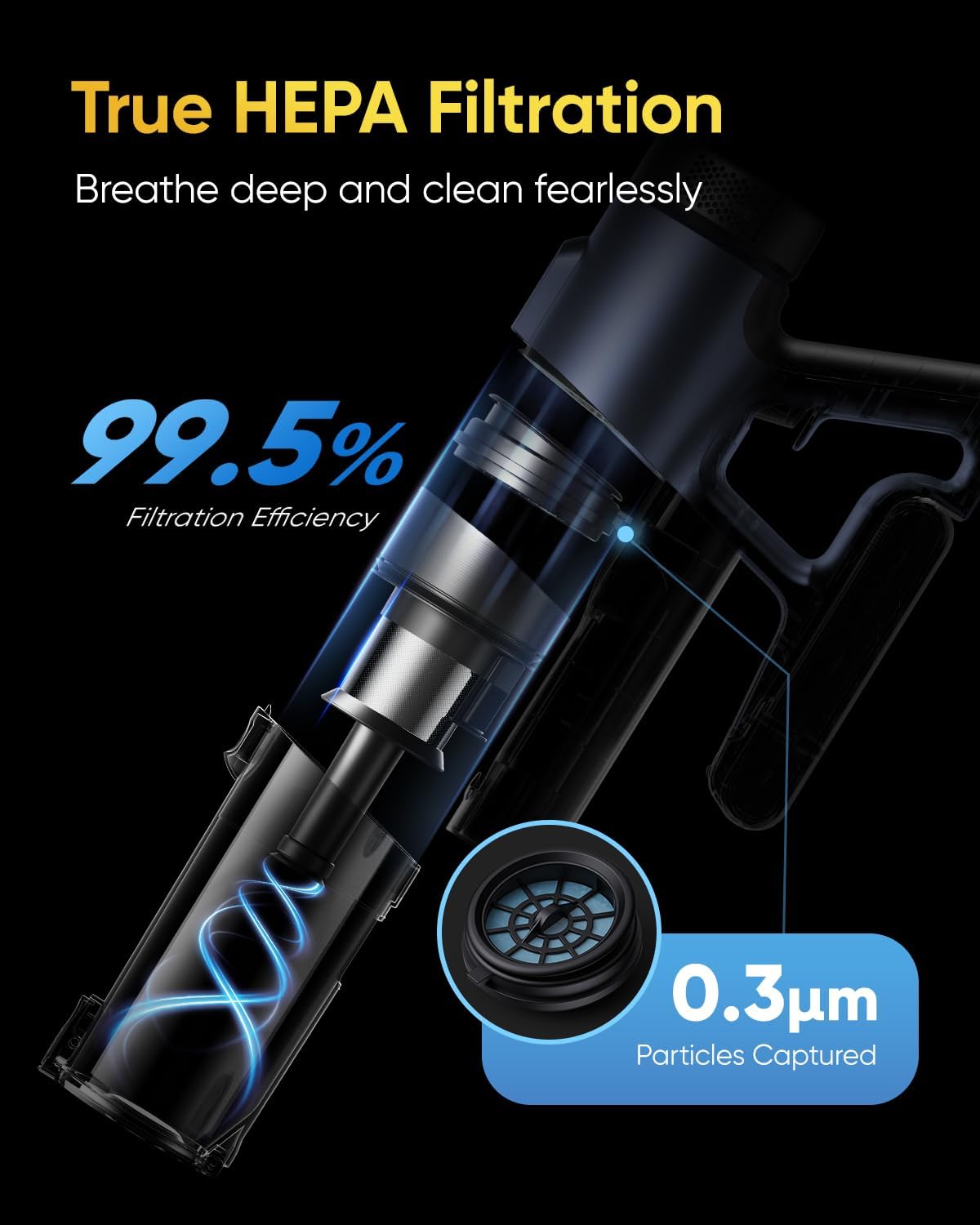 Detalle de Vexilar Cordless Vacuum Cleaner V12: 50kPa Suction, 50-Min Runtime