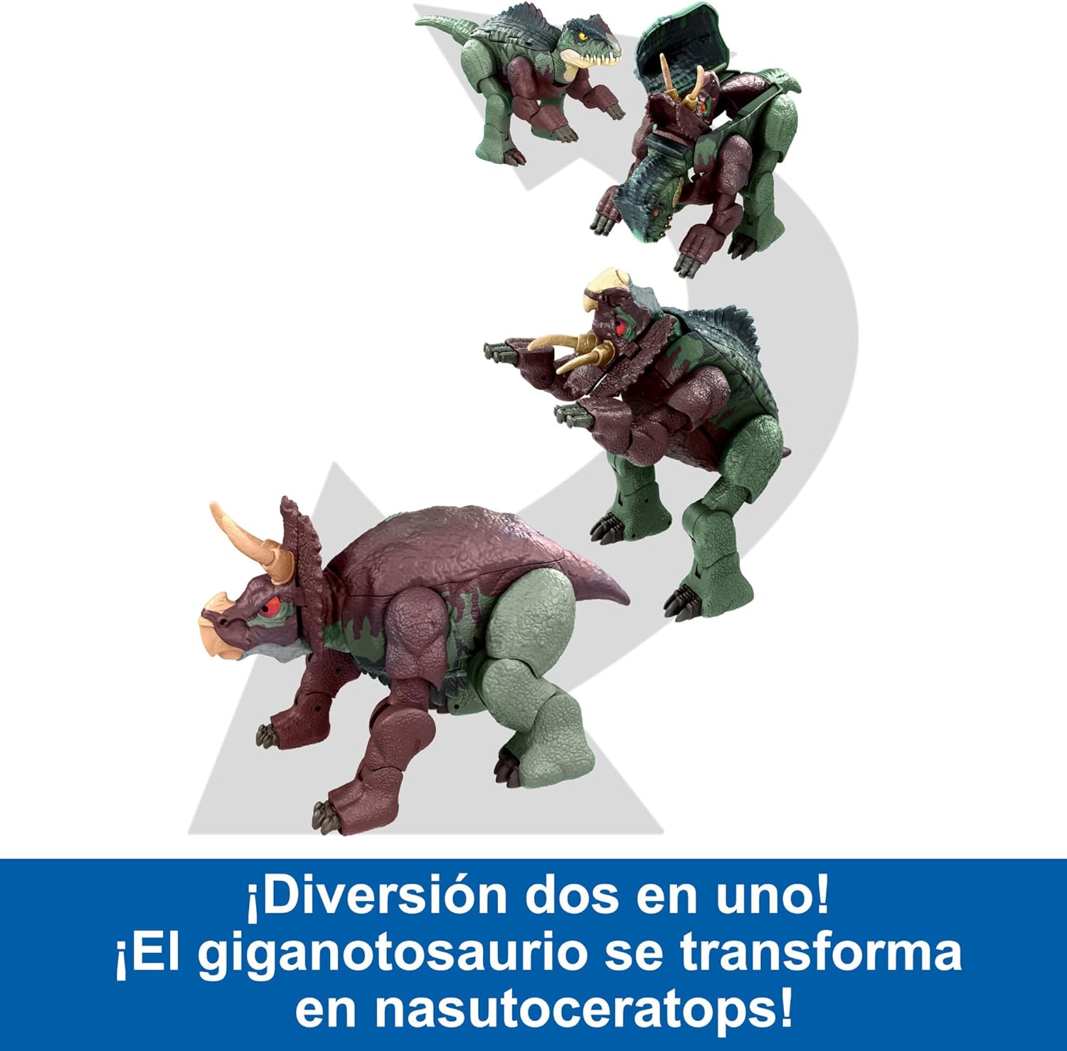 Thumbnail 2 de Mattel Jurassic World Fierce Changers Giganotosaurus & Nasutoceratops 🦖