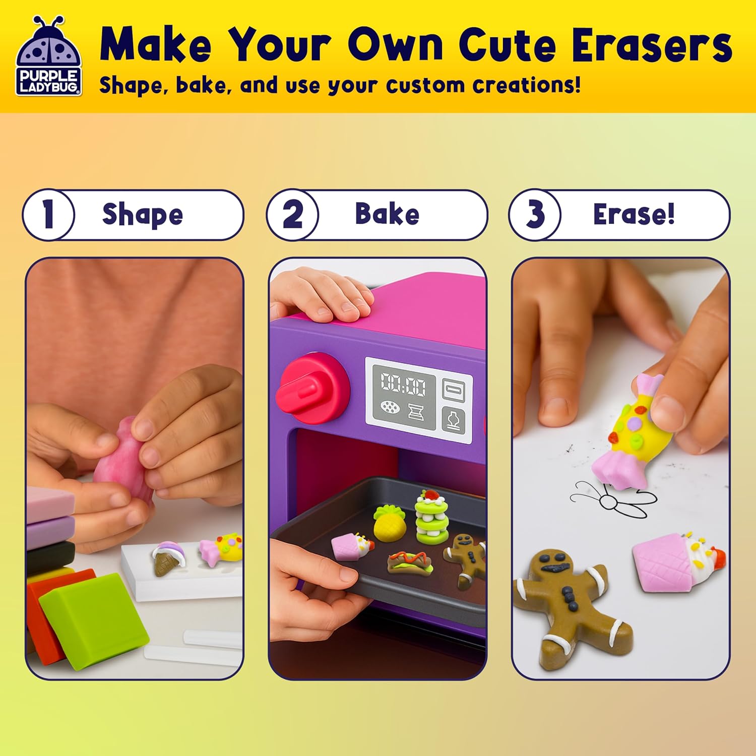 Thumbnail 2 de Eraser Lab Make Your Own Erasers for Kids – Fun Food Theme DIY Kit