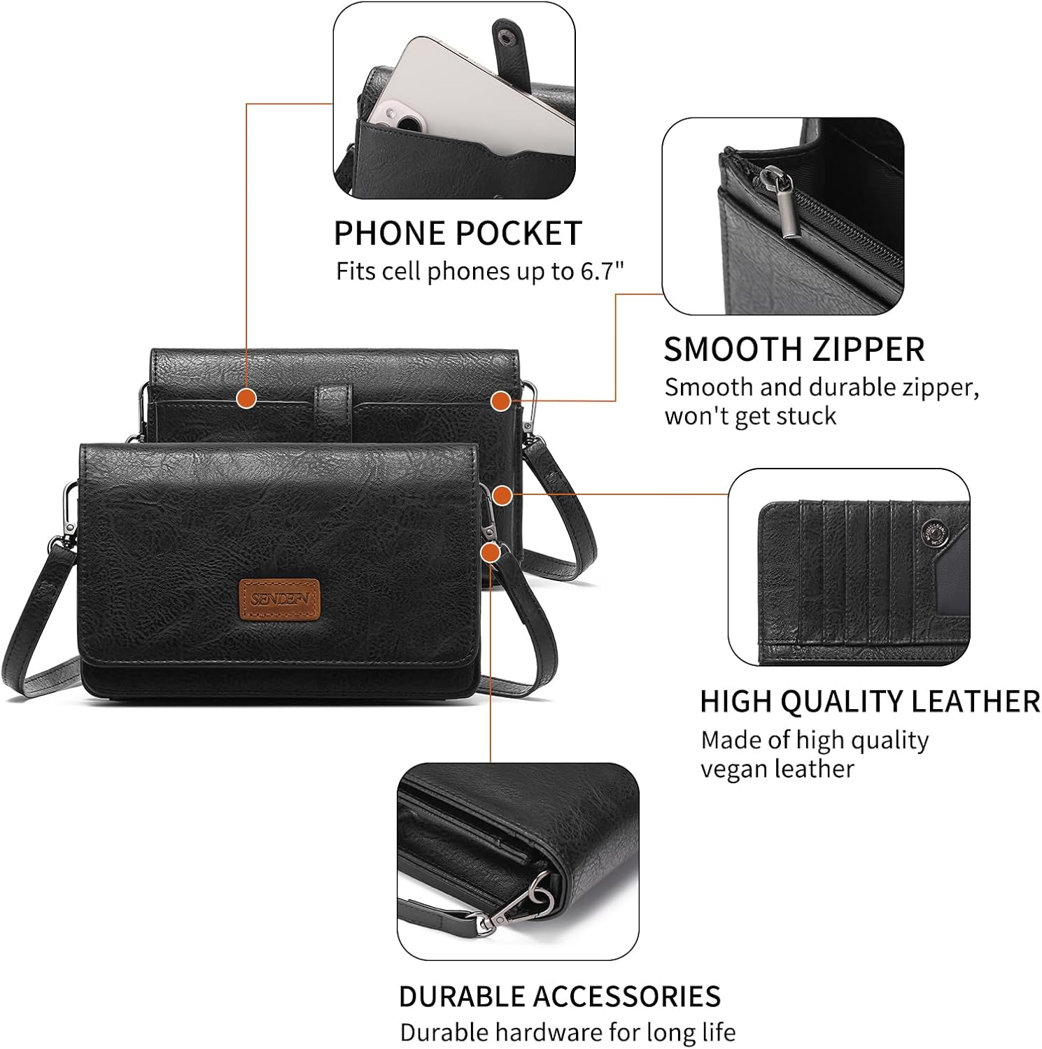 Detalle 2 de SENDEFN Crossbody Phone Bag 19.5cm
