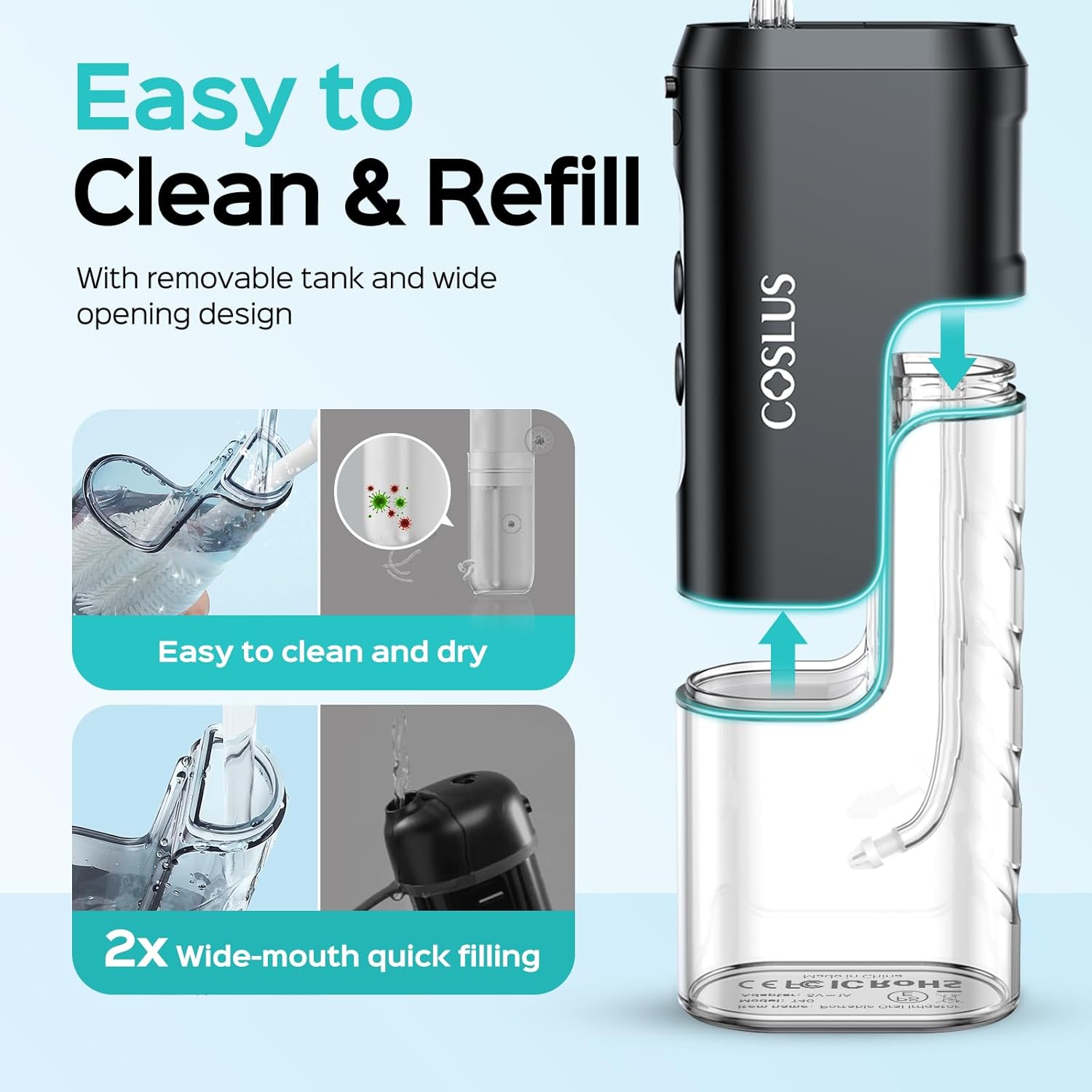 Thumbnail 4 de COSLUS T40 Mini Water Flosser 4‑mode, IPX7