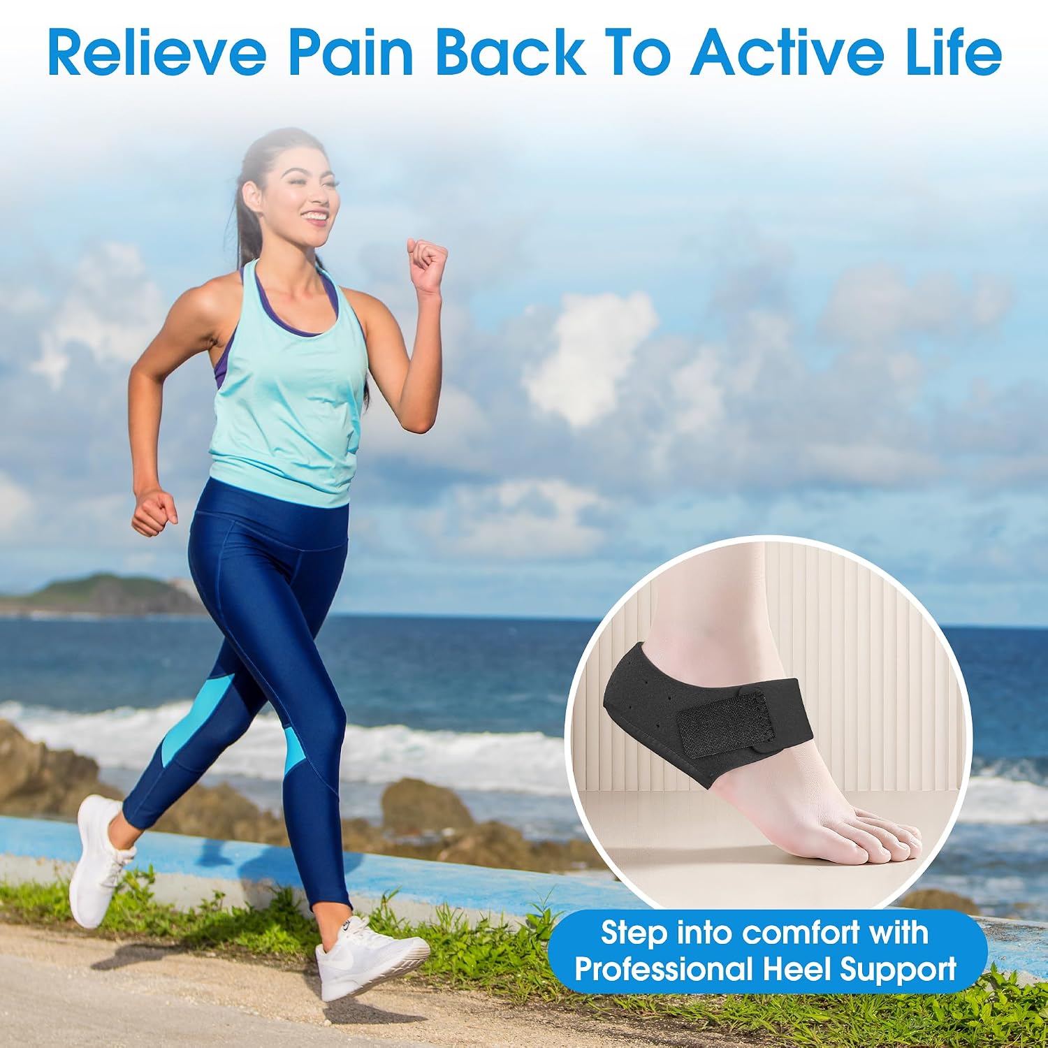 Thumbnail 5 de EASICUTI Plantar Fasciitis Gel Heel Protectors (2 Pairs) with Hook-and-Loop Strap and SBR Cushioning