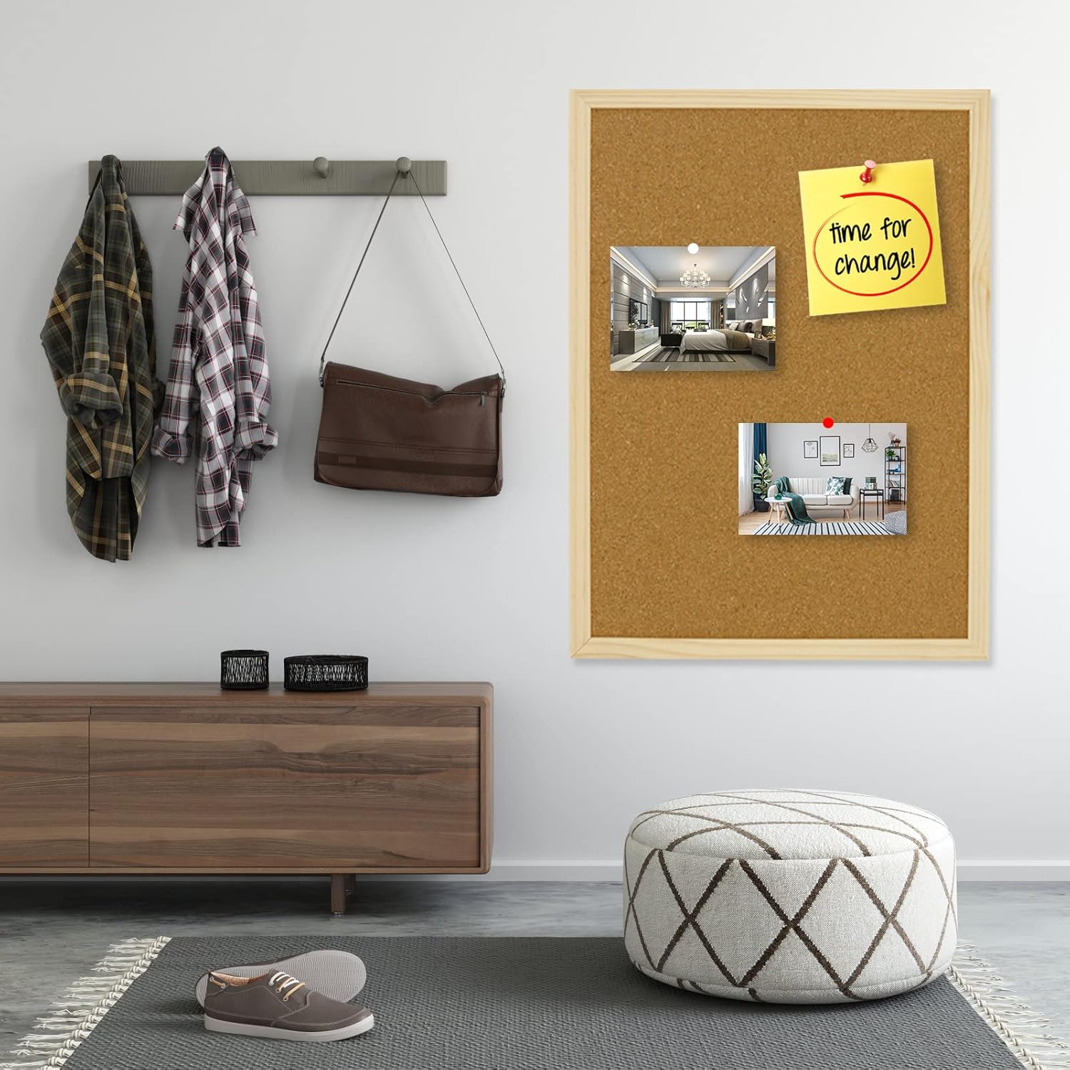 Thumbnail 4 de OWLKELA Pinnwand Kork 90x60 – naturbelassene Korktafel mit Befestigungsmaterial