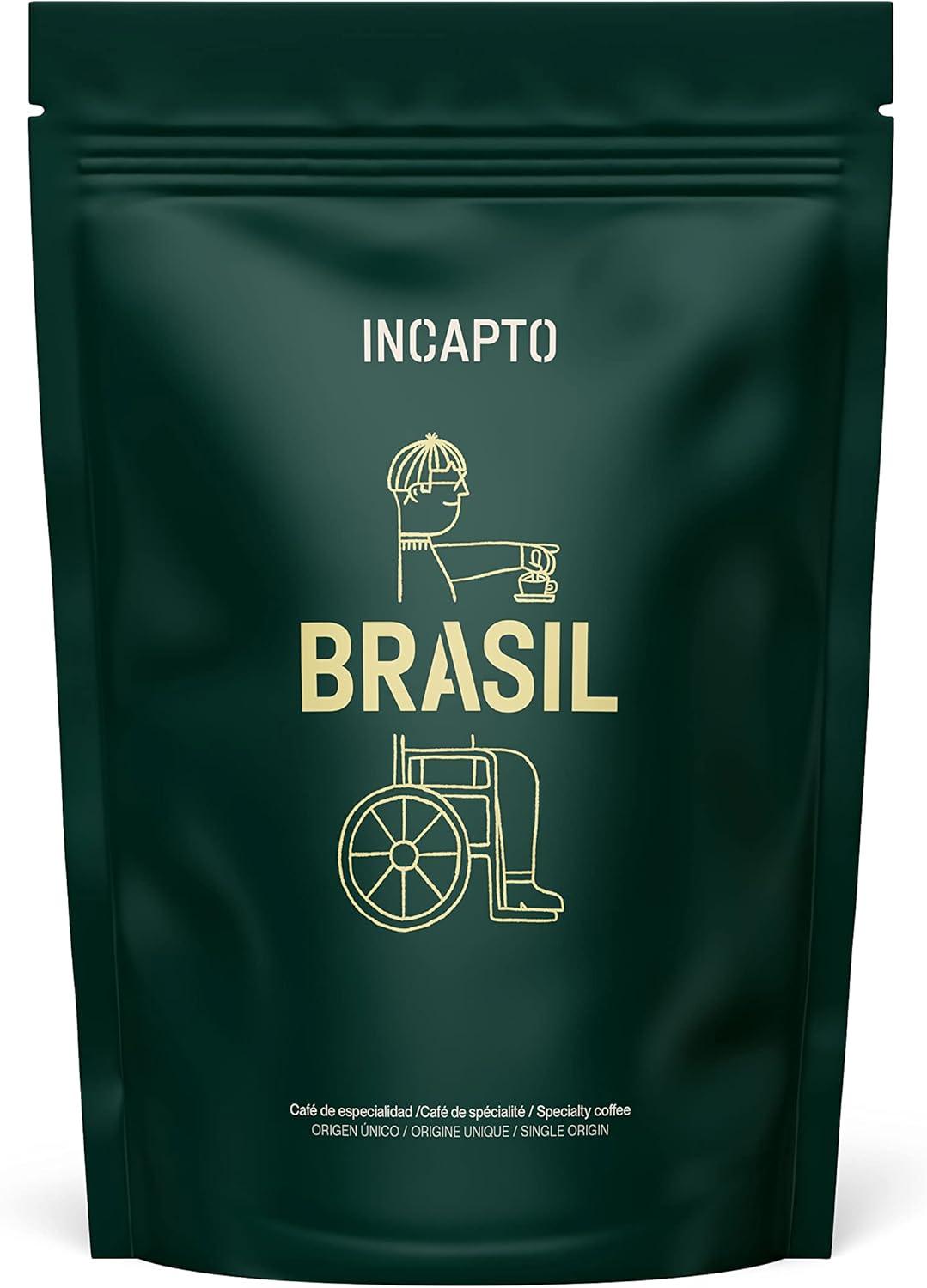 Incapto Caffè in grani di specialità 1 kg (Brasile, 100% Arabica) | Tostatura naturale