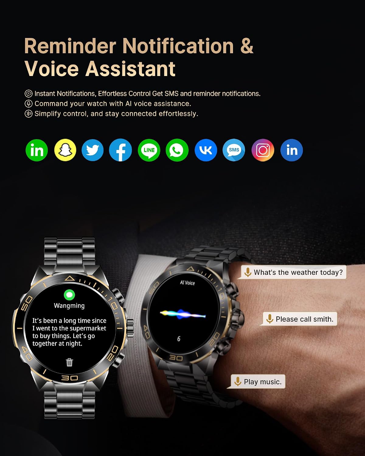 Thumbnail 2 de SOUYIE Smart Watch for Men with Bluetooth Calling and 1.43" AMOLED Display